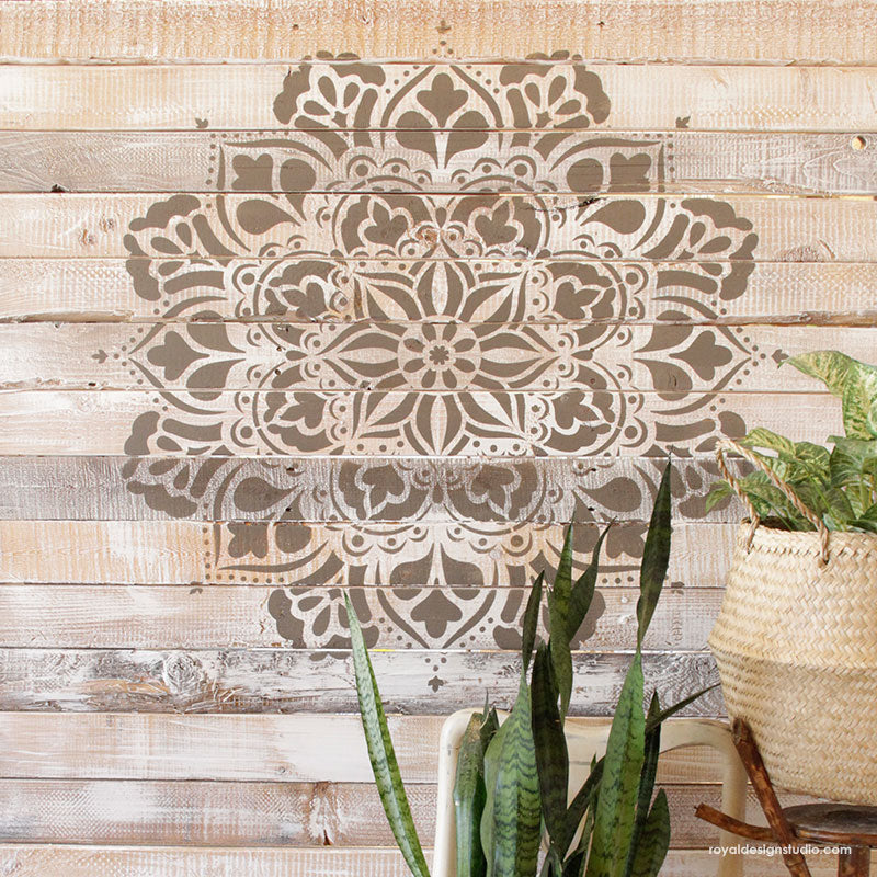 Ananda Mandala Stencil - Reusable DIY Painting Template for Wall Art, Fabric, Wood & Canvas - Perfect for Home Decor, Yoga Studios, Meditation Spaces & Spiritual Crafts