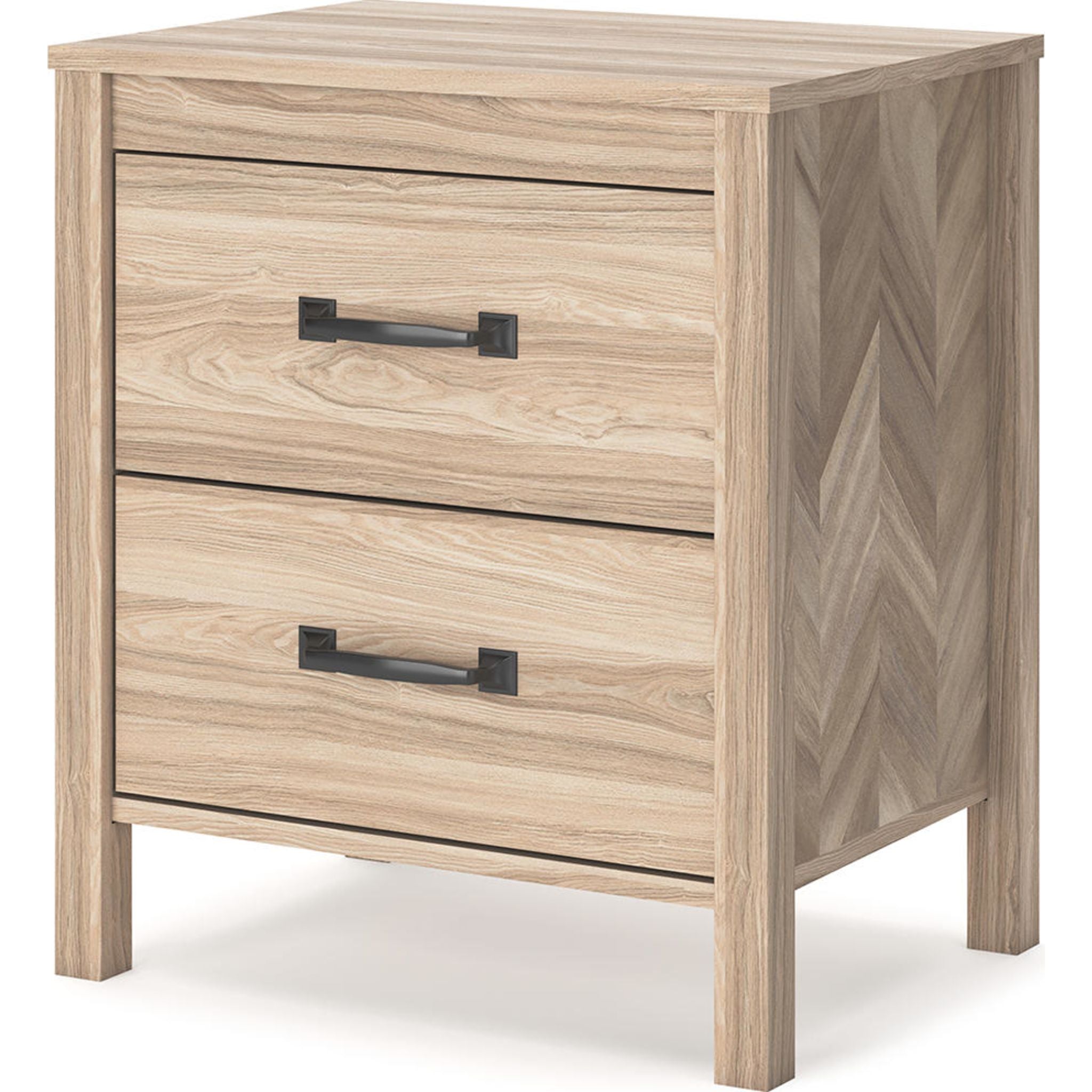 Battelle Modern Nightstand in Tan - Stylish Bedside Table for Bedroom, Living Room, or Guest Room