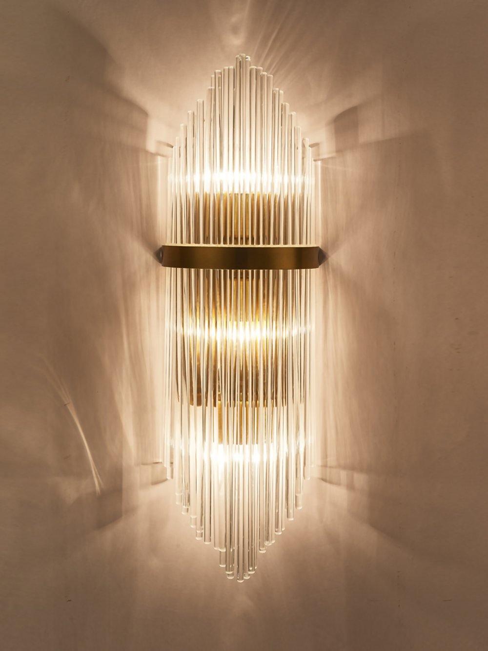 Elegant Crystal Wall Sconce Light Fixture - Modern Home Decor for Bedroom, Living Room & Hallway Lighting