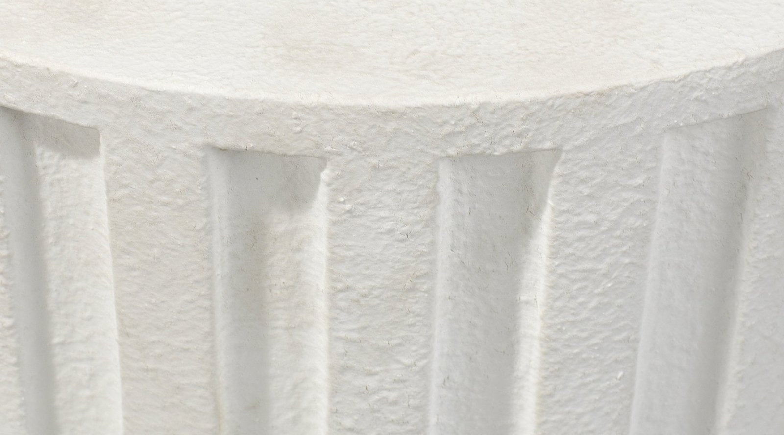 Modern Fluted Column Side Table - White Accent Table for Living Room, Bedroom & Entryway | Small End Table with Sculptural Base | Perfect for Home Decor & Stylish Furniture Arrangement