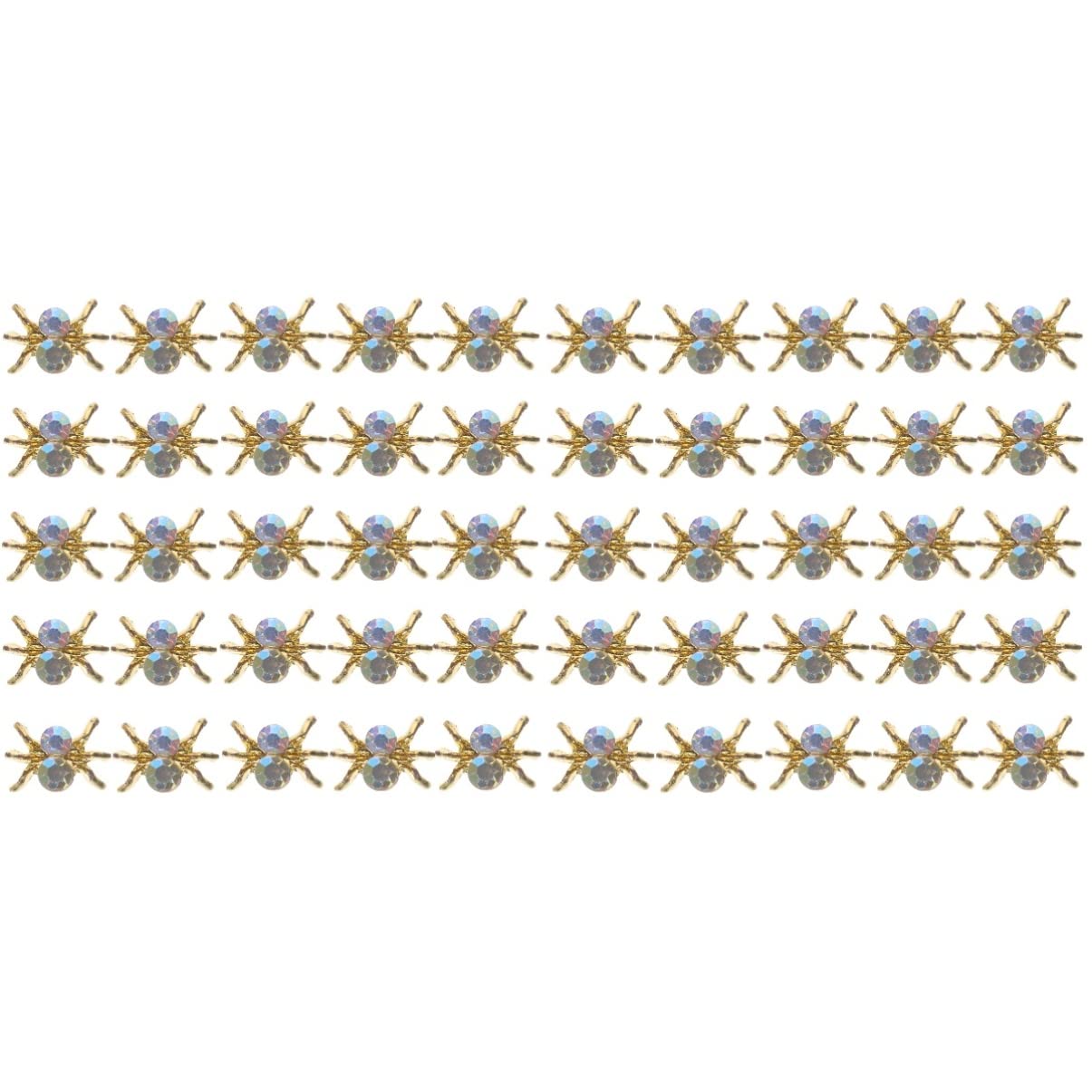 Lurrose 2-Pack 3D Spider Nail Charms with Rhinestones - Halloween Nail Art Decorations for Costume Parties & Spooky Manicures