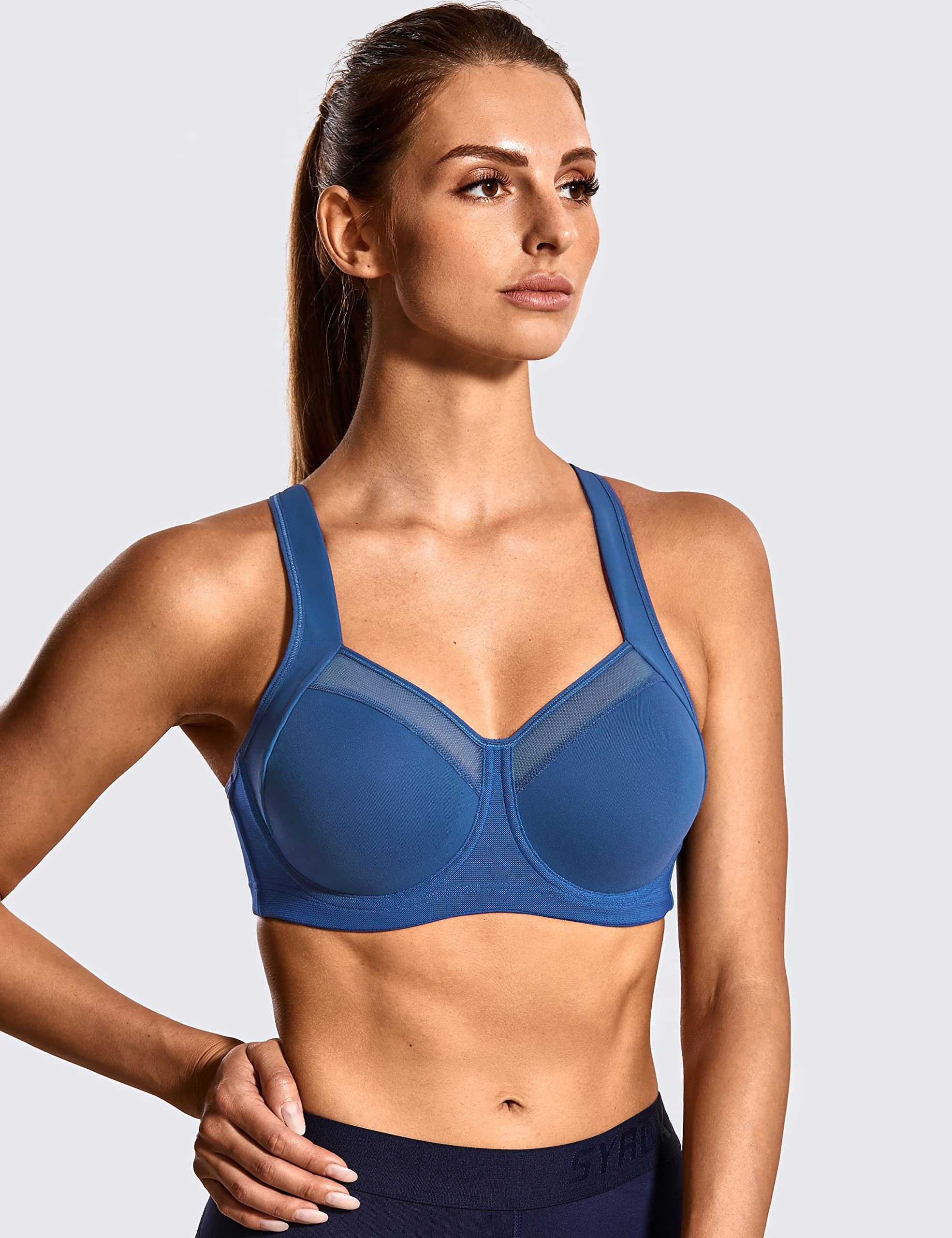 SYROKAN High Impact Sports Bras for Women - Maximum Support, Unlined Underwire Racerback Workout Bra - No Uniboob Design - Perfect for Running, Gym & High-Intensity Training