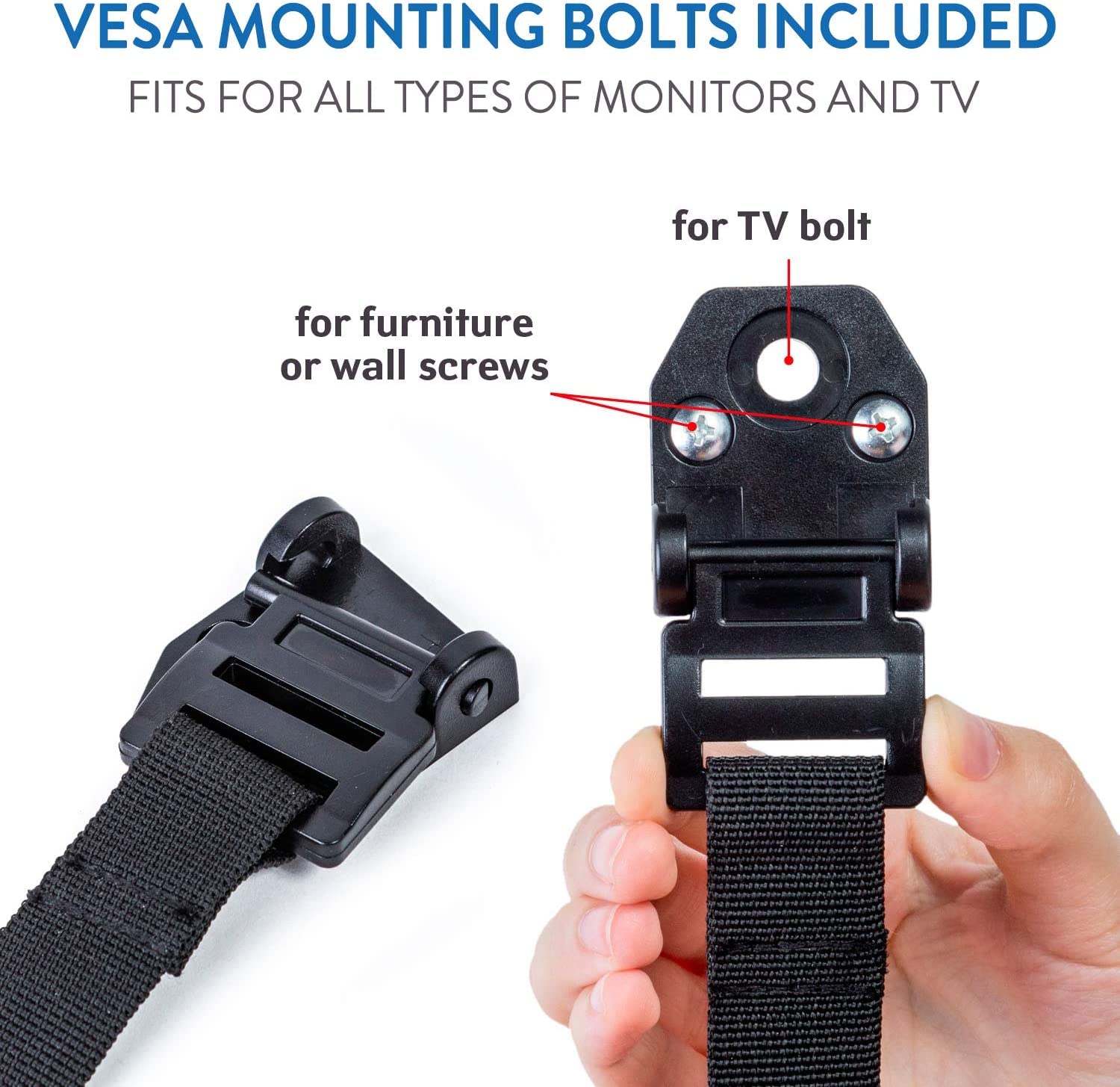 Heavy Duty TV & Furniture Safety Straps - Anti Tip Straps for Baby Proofing, Earthquake Protection & Wall Anchoring - Adjustable & Secure (Pack of 2) - Perfect for Living Rooms, Nurseries & Home Safety