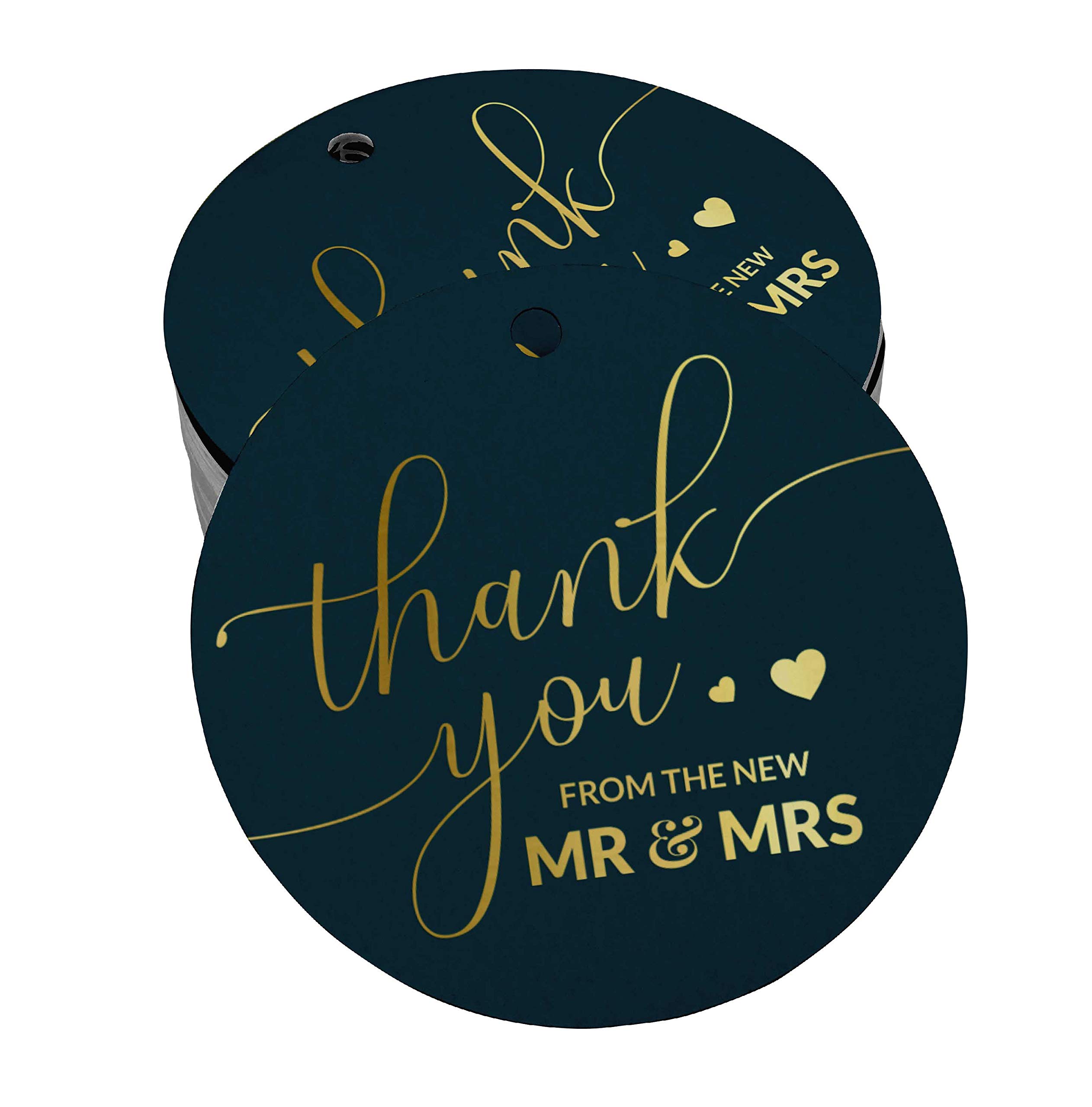 100PCS Real Gold Foil Thank You Tags for Wedding Favors - Elegant Gift Tags for Bridal Shower, Baby Shower & Party Decorations - Perfect for DIY Crafts, Gift Wrapping & Special Events