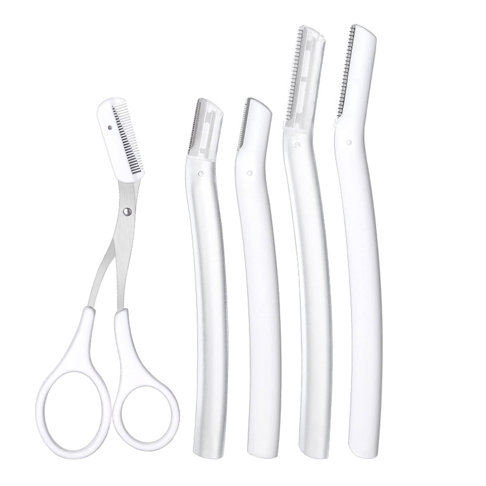 Hearnfox 5-in-1 Eyebrow Trimmer Kit - Precision Eyebrow Scissors, Facial Razor, Shaping Scissors & Exfoliating Beauty Tool for Women | Perfect for Eyebrow Grooming, Facial Hair Removal & At-Home Beauty Care