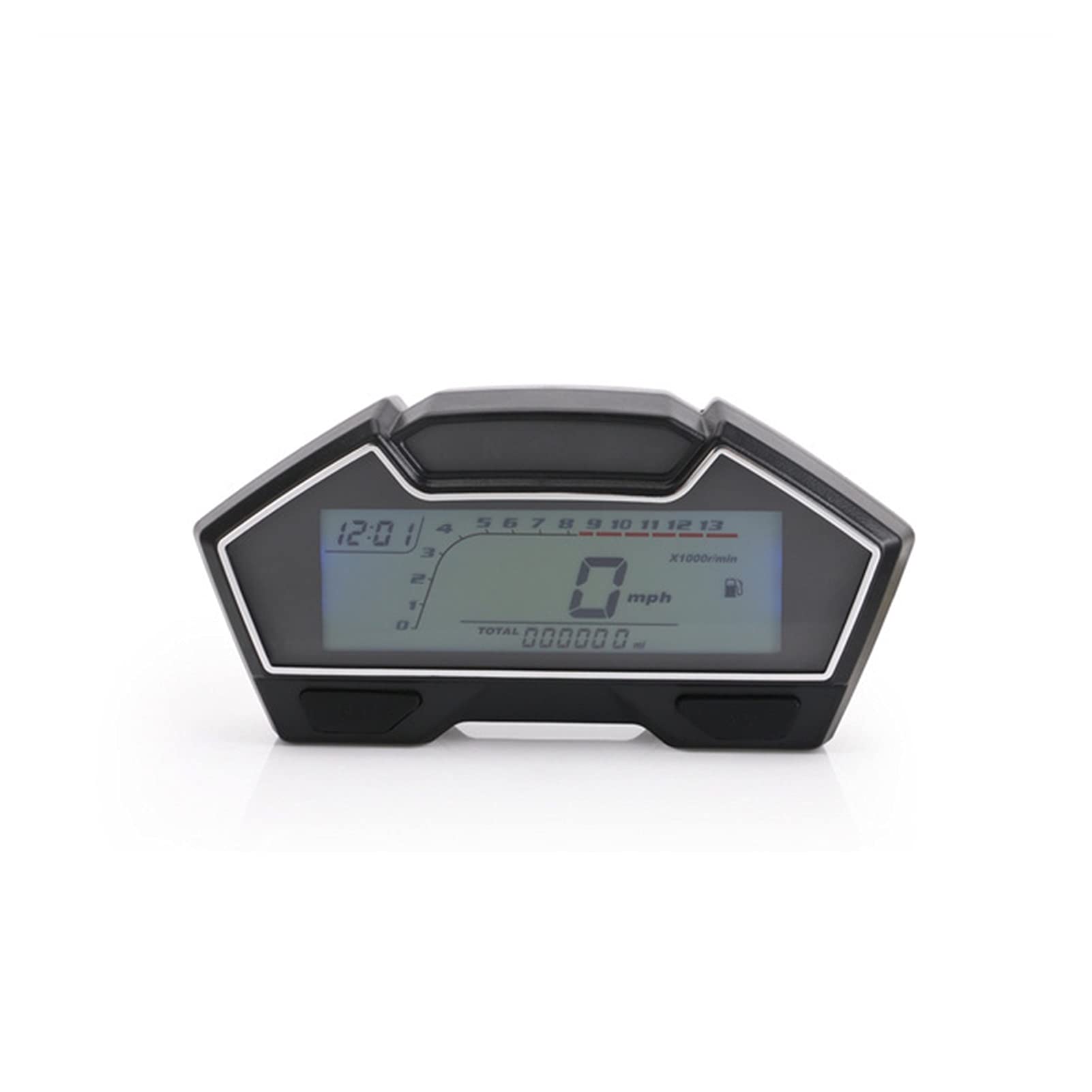 Universal Motorcycle LCD Speedometer Odometer - Racing Fuel Gauge with Oil/Water Temp Display (199 KPH, Army Green) | DIY Installation for Cruiser, Sport Bike & Off-Road Motorcycles