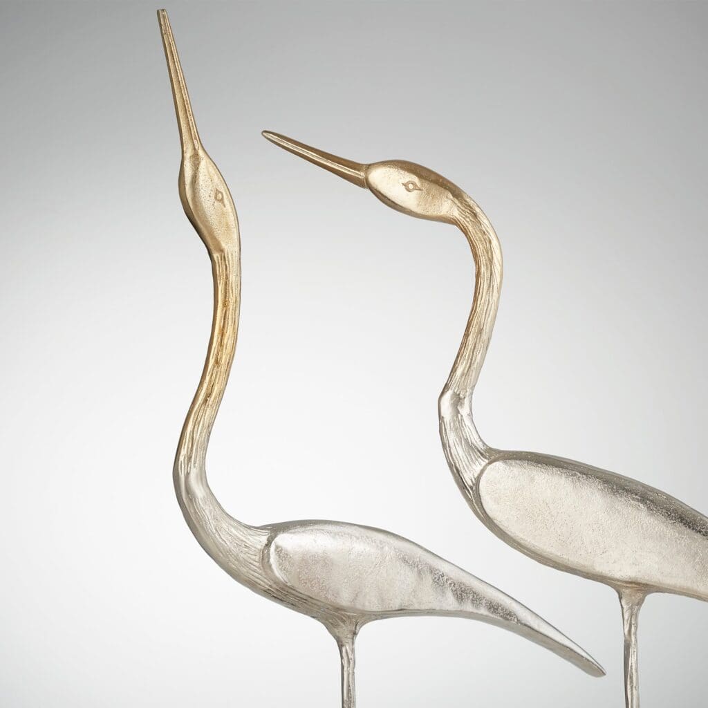 Cyan Design 09779 Shorebird Sculpture #2 in Nickel Finish - Elegant Coastal Decor for Home, Office, or Beach House