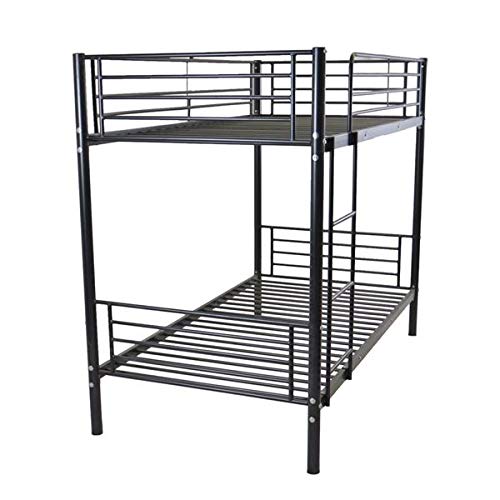 **Black Twin Size Kids Bunk Bed with Ladder - Home Iron Bed Frame for Children's Room - Fast 3-7 Day Delivery - Perfect for Siblings, Sleepovers & Space-Saving Bedrooms**