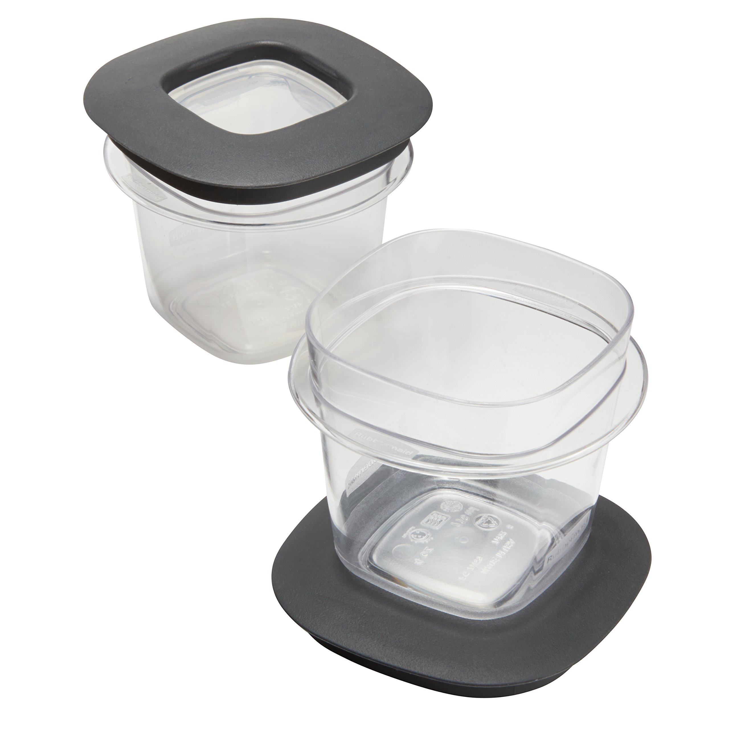 Rubbermaid Premier Easy Find Lids Food Storage Containers - 2 Pack (0.5 Cup, Gray) | Airtight Kitchen Organization for Leftovers, Meal Prep & Pantry Storage