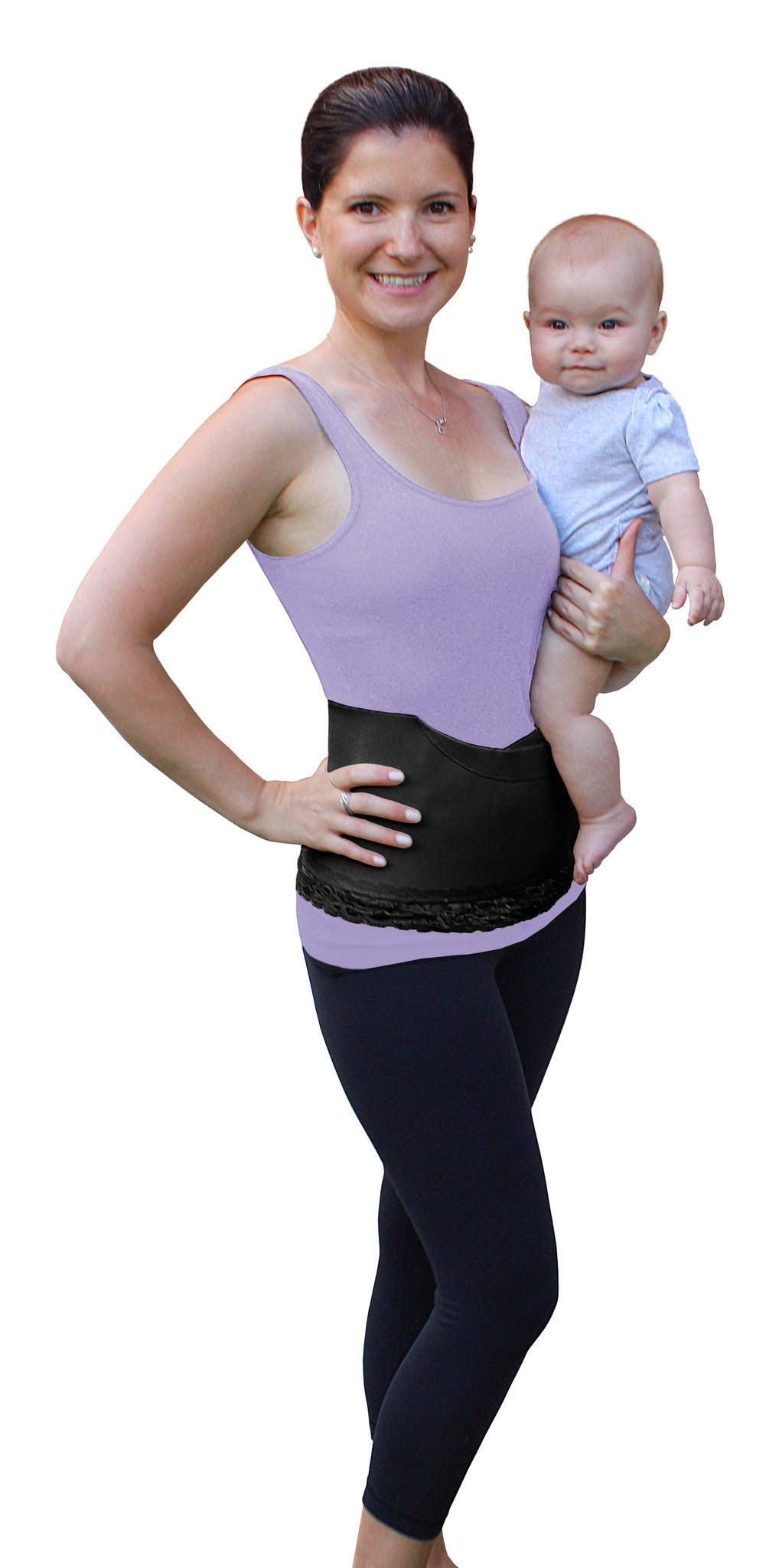 Tummy Trainer Belt for Women & Men - Black Waist Trimmer for Weight Loss & Postpartum Recovery - Perfect for Workouts, Yoga & Daily Wear