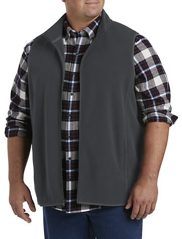 DXL Big & Tall Essentials Men's Full-Zip Polar Fleece Vest for Winter Warmth - Comfortable Layering for Outdoor Activities & Casual Wear