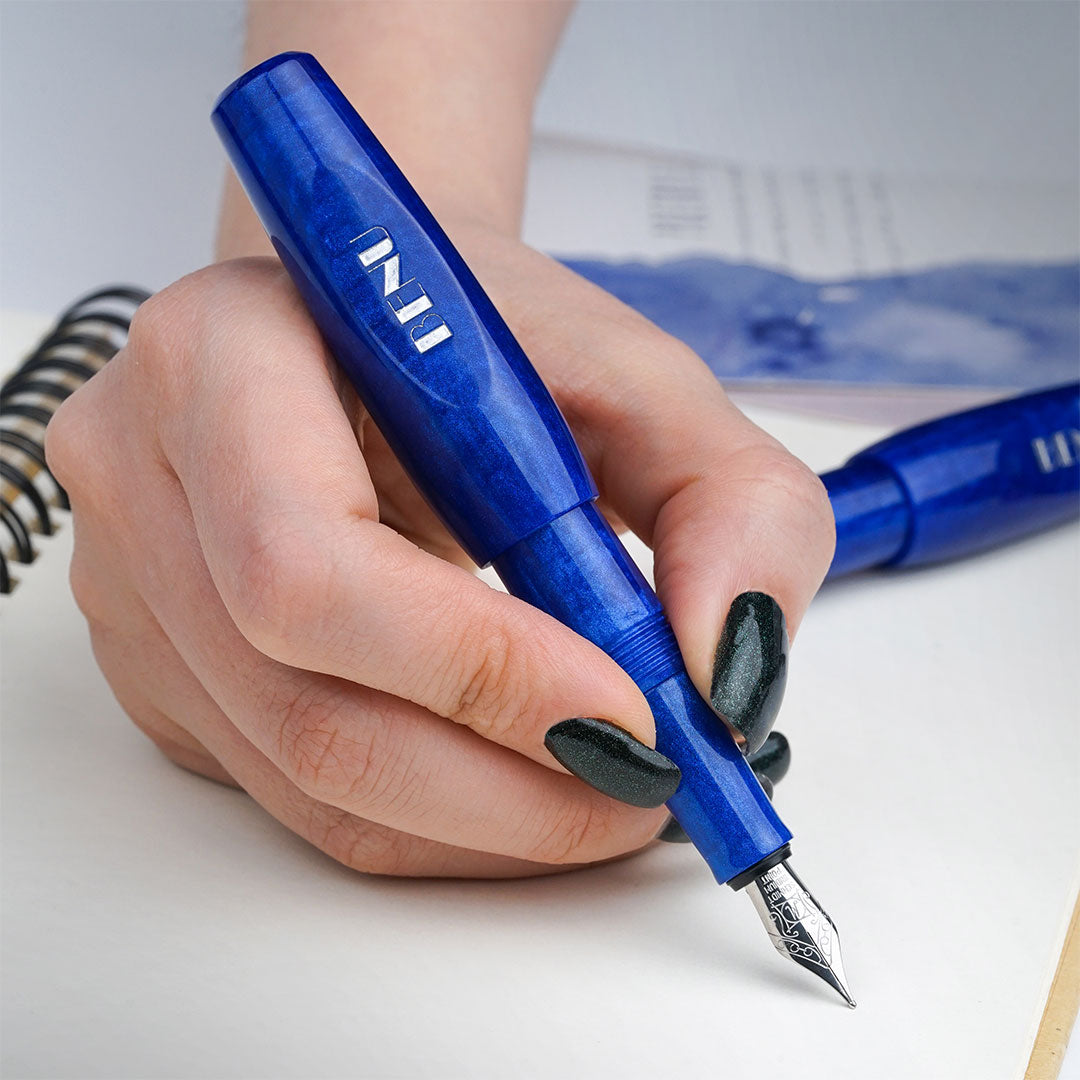 Benu Pixie Pocket Fountain Pen - Royal Blue Ink, Fine Nib, Portable Writing Tool for Journaling, Note Taking & Gift Giving