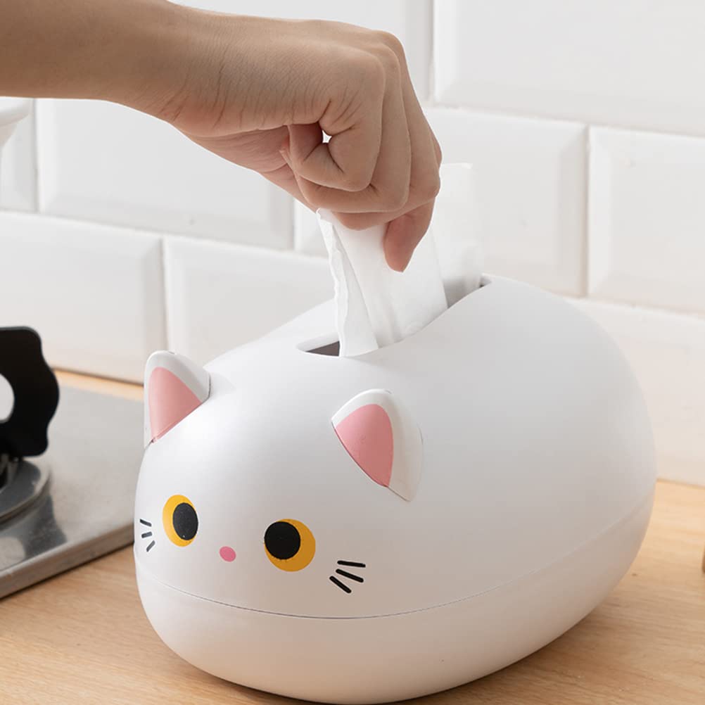 Cartoon Cat Tissue Box Cover - Cute Desktop Napkin Dispenser & Storage Container for Cat Lovers | Perfect for Home, Office Decor & Gift Idea