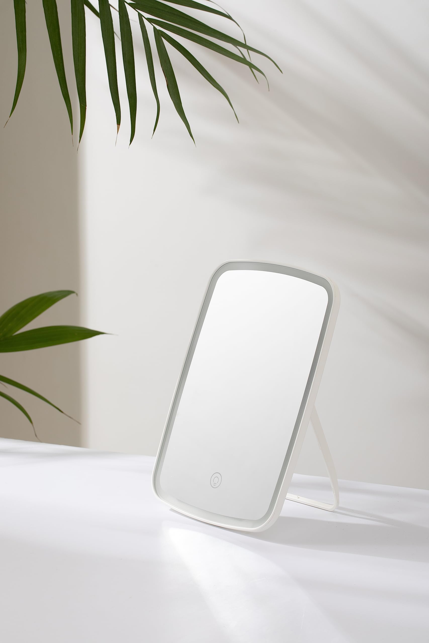 ViKert Rechargeable LED Makeup Mirror with Touch Screen & Adjustable Brightness - Portable Lighted Cosmetic Mirror for Travel, Home, Salon & Professional Makeup Application