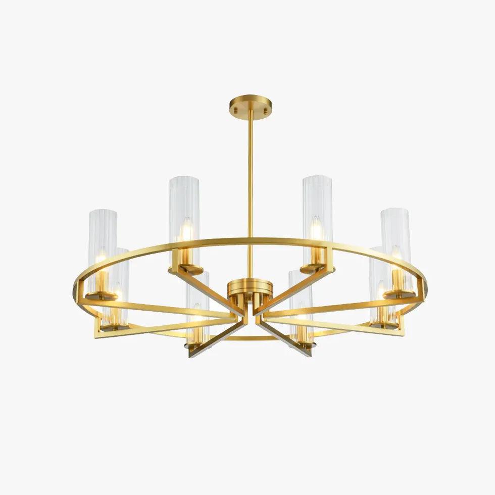 Elegant Gold Ring Frame Chandelier for Living Room - Modern Ceiling Light Fixture for Dining Room, Bedroom & Home Decor