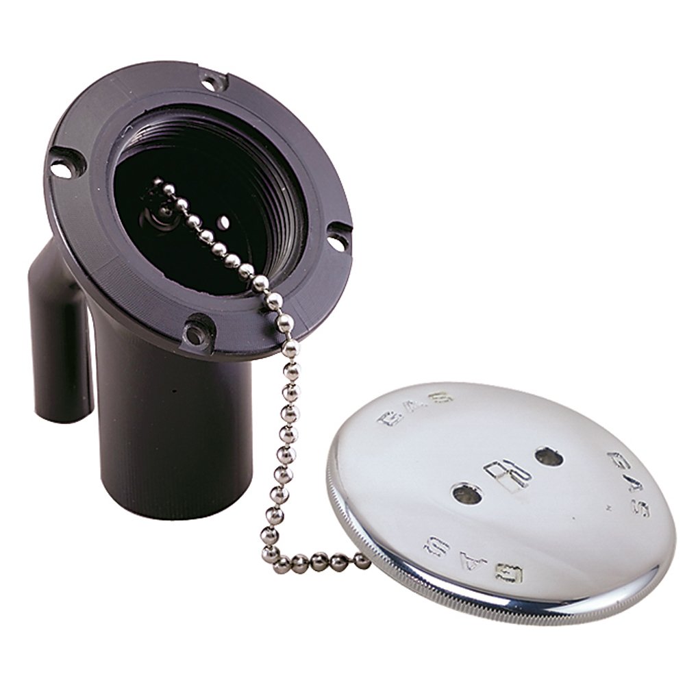 PERKO Vented Deck Fill Gas Angled CHR - Marine Fuel Filler for Boats & Yachts - Corrosion-Resistant Deck Fitting for Safe Fuel Transfer | Perfect for Marine, RV & Outdoor Applications