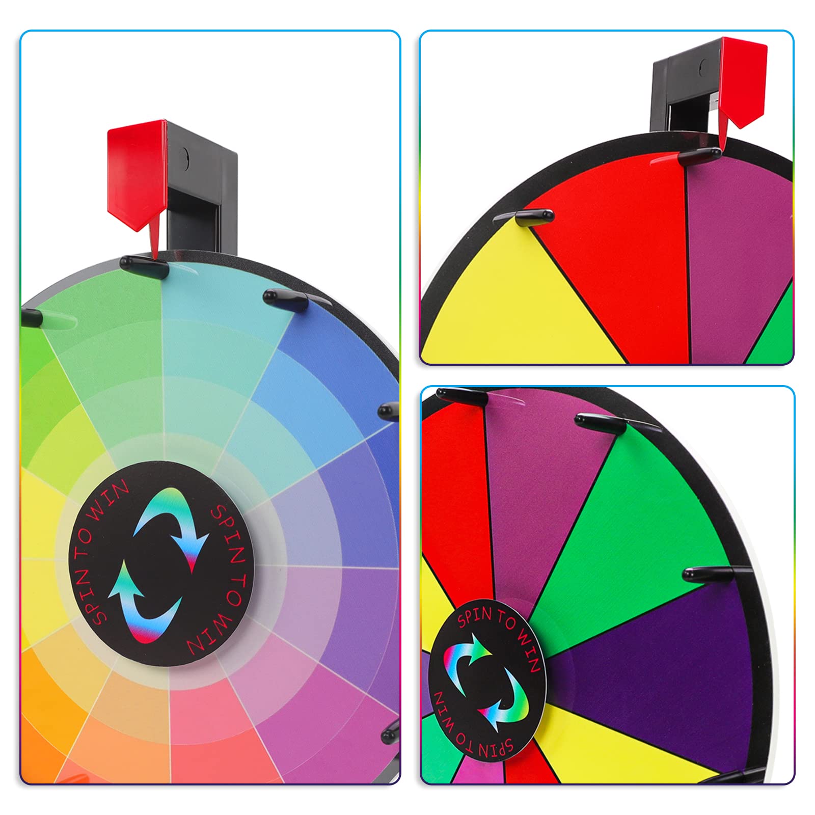 iElyiEsy Spinning Prize Wheel Replacement Kit with Red Pointer & Nuts - Carnival Wheel Pegs for Trade Shows, Birthday Parties, Game Nights & Festive Events