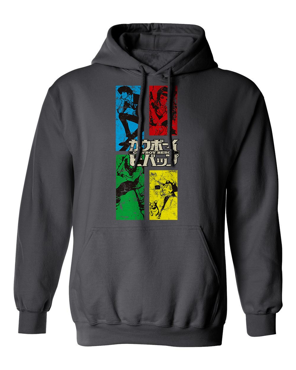 RIVEBELLA Anime Graphic Hoodie - Cowboy Bebop Manga Style Men's Pullover Sweatshirt | Casual Streetwear for Anime Fans & Cosplay Enthusiasts