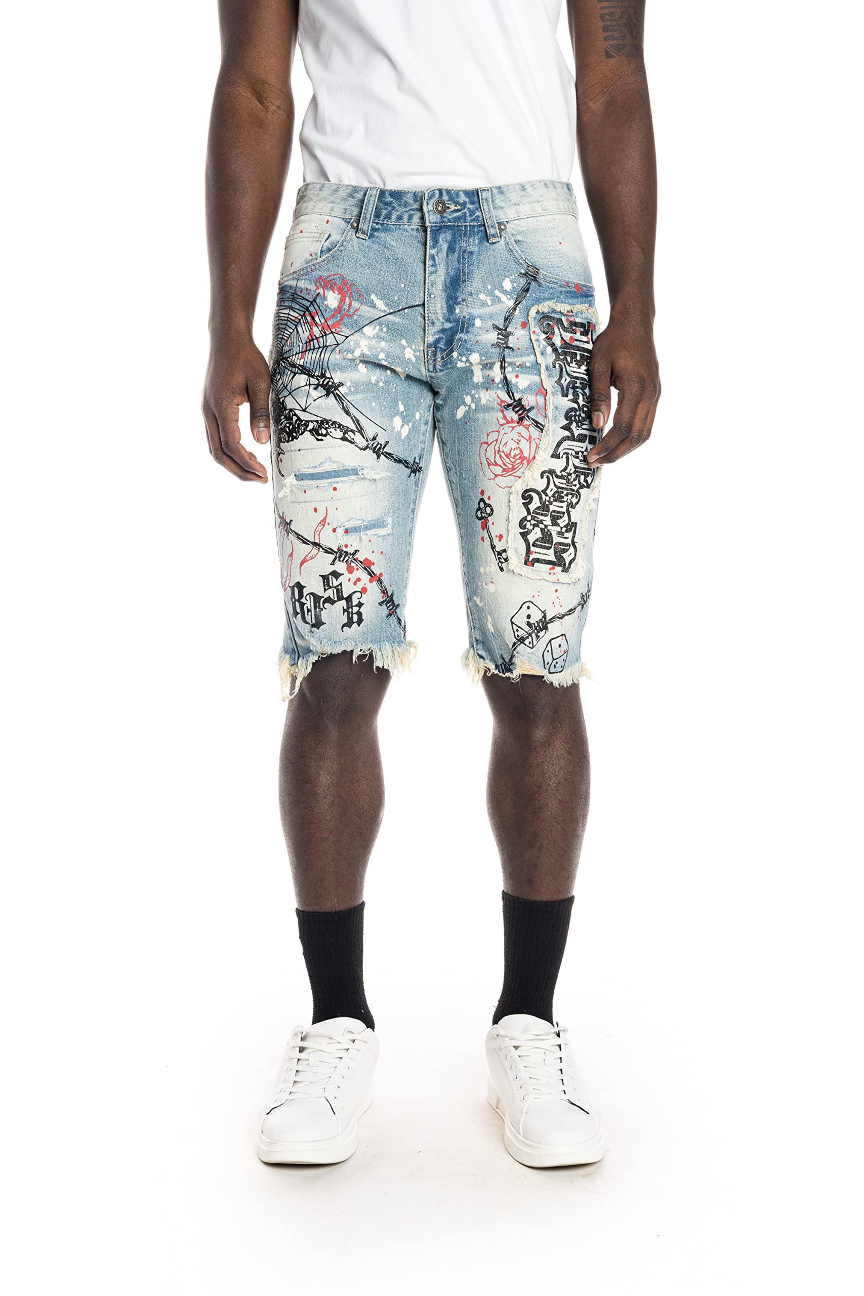 Scorpion Fashion Women's Denim Shorts Brighton Blue - High Waisted Stretch Jeans Shorts for Summer, Casual Wear & Street Style