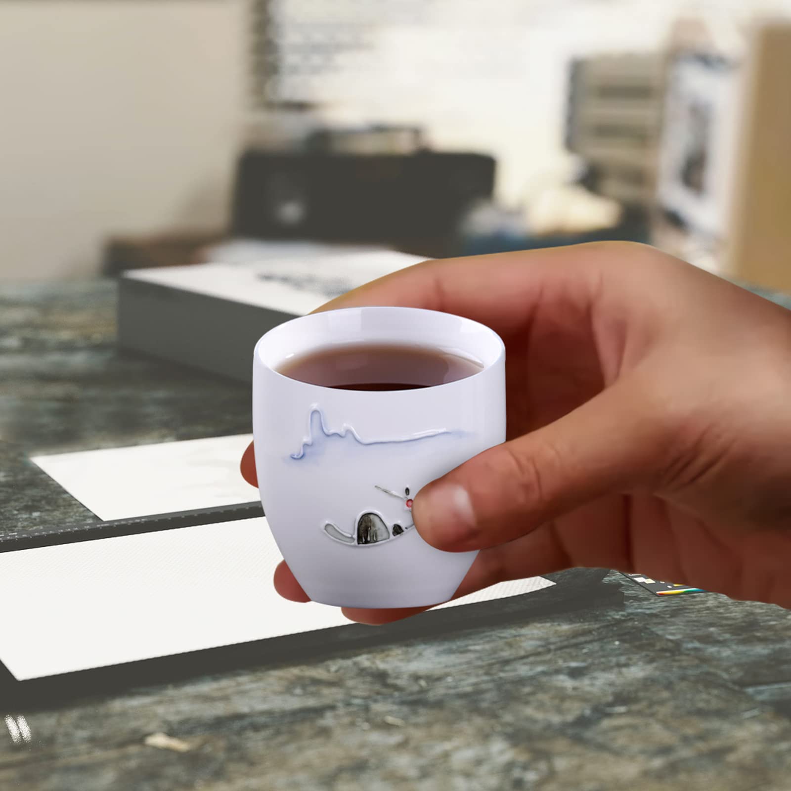 Premium 5oz Porcelain Espresso Cups Set of 6 - Elegant Mini Coffee Mugs & Demitasse Cups for Tea, Latte, Milk - Perfect for Home, Office, Cafes & Restaurants - Dishwasher Safe & Microwave Friendly