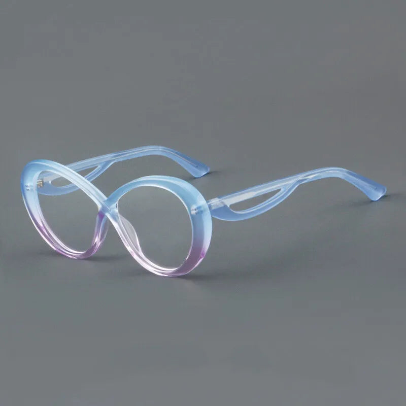 CCspace Unisex Full Rim Oval Cat Eye Acetate Eyeglasses Frame 30793 - Stylish Retro Glasses for Men & Women, Perfect for Office, Reading & Fashion Accessories