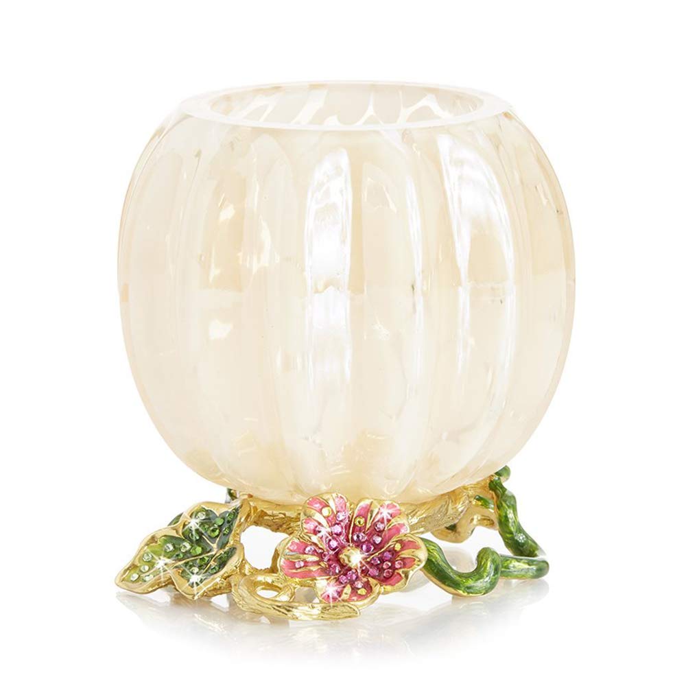 Jay Strongwater Carmella Leaf and Vine Candle Holder - Elegant Provence Style Home Decor for Dining Table, Wedding Centerpiece & Luxury Gift