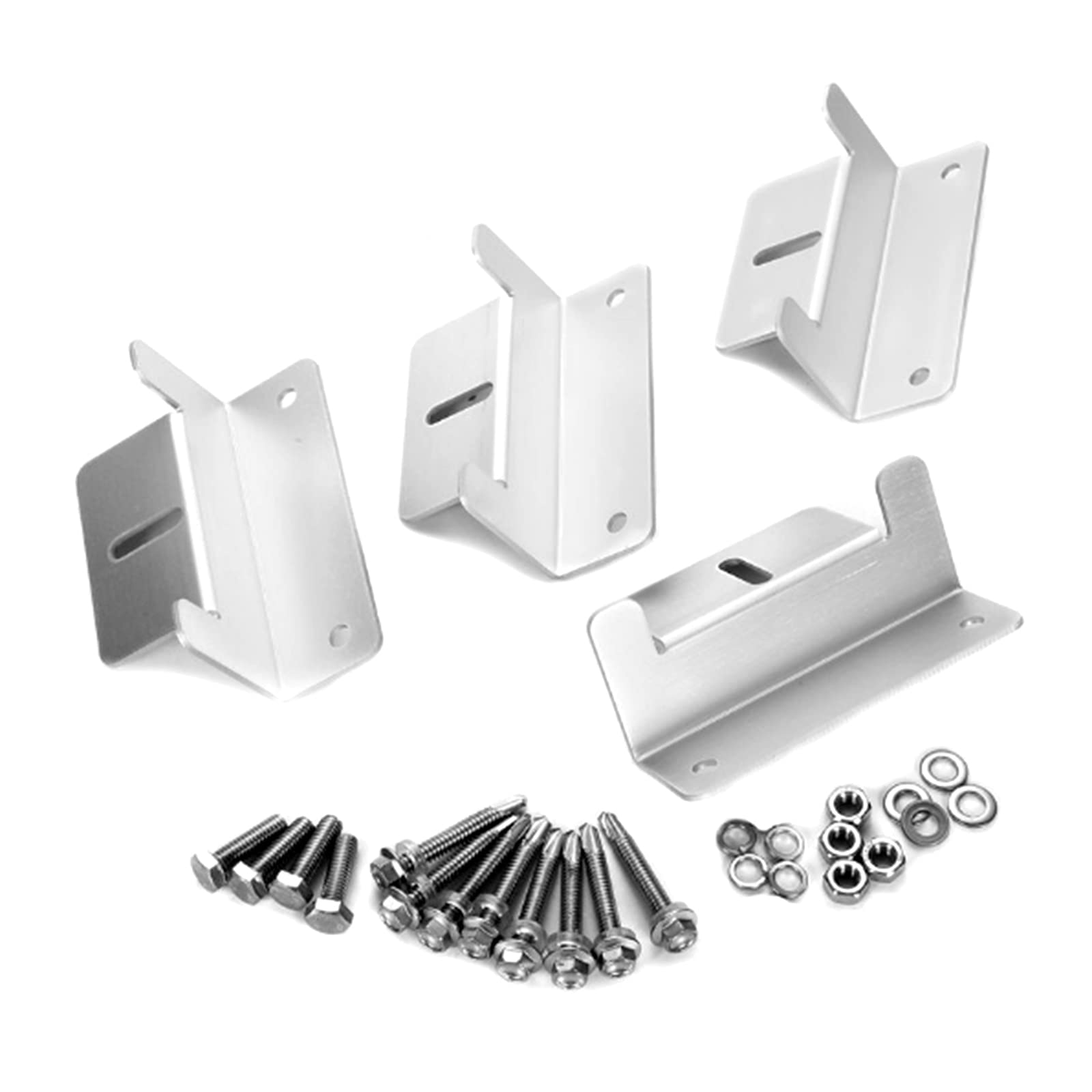 HOTU 4-Pack Solar Panel Mounting Brackets Kit - Heavy Duty Z Brackets with Nuts & Bolts for RV, Roof & Off-Grid Solar Panels | Perfect for Camping, Van Life & Sustainable Energy Solutions