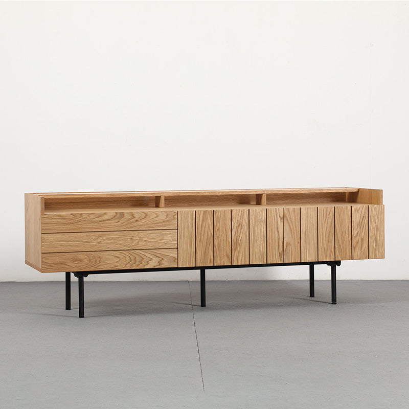 ZANE Entertainment TV Stand 160cm Natural Oak Wood Media Console - Perfect for Living Room, Bedroom & Home Theater Setup