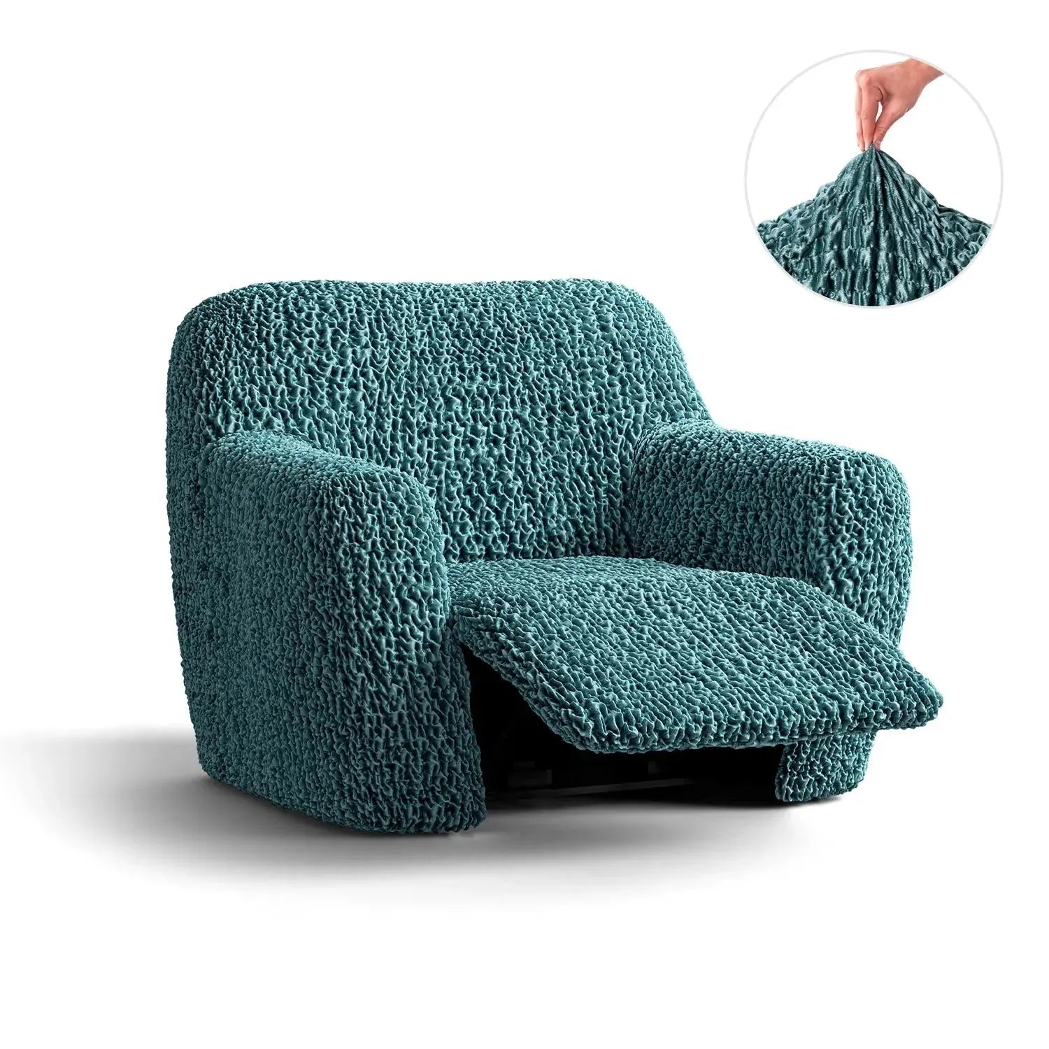 Goffrato Velvet Reclining Armchair Slipcover - Soft Stretch Furniture Protector for Living Room, Bedroom & Home Theater