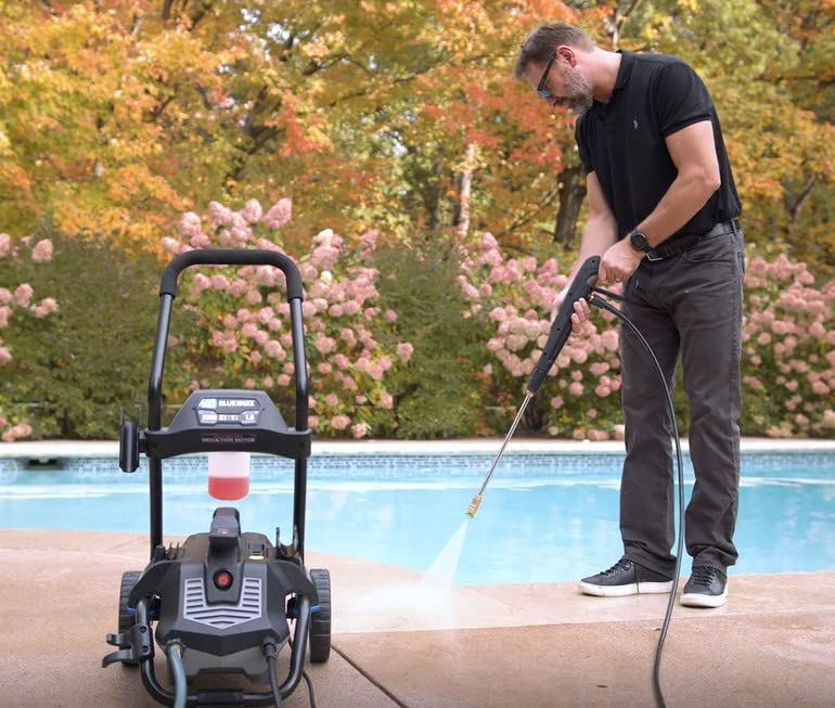 AR Blue Clean Maxx BM2300 Electric Pressure Washer - 2300 PSI, 1.5 GPM, 13 Amp with Quick Connect Accessories | 2-in-1 Detachable Cart & Onboard Storage | Portable High Pressure Cleaner for Driveway, Deck, Patio & Outdoor Cleaning