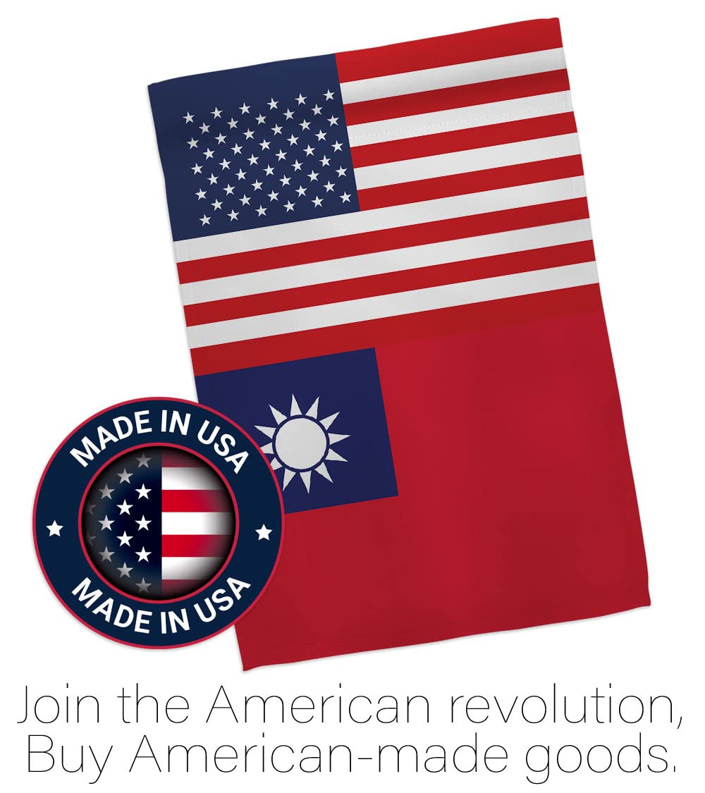 Americana Home & Garden Embroidered American Flags - Outdoor Patriotic Decor Made in USA | Perfect for Yard, Garden, Cemetery, Patio & Wall Decor | Taiwan Friendship Banner, Tapestry & Patriotic Gifts