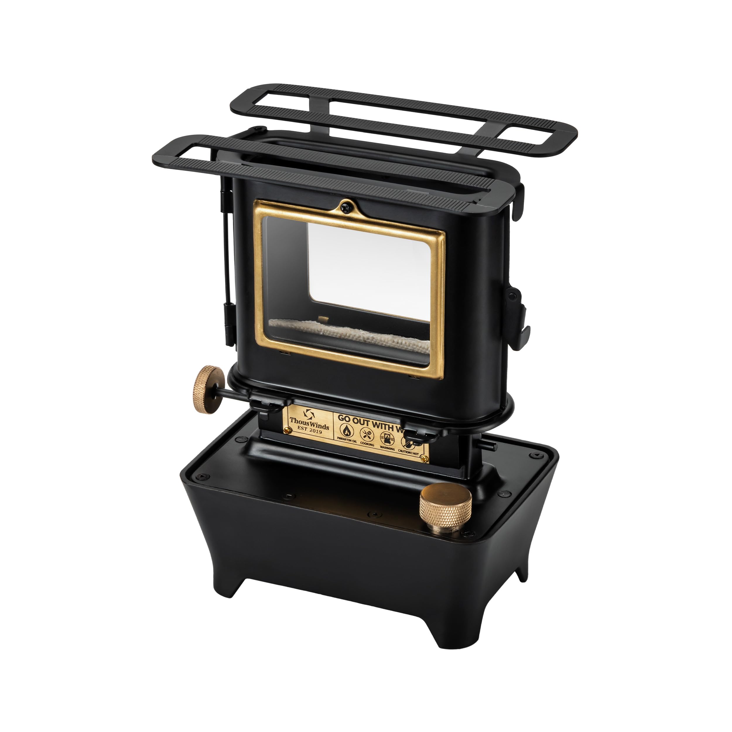 Portable Camping Oil Lantern - Outdoor Fuel Lamp for Hiking, Backpacking & Emergency Lighting | Black Metal Stove for Cooking, Heating & Survival Gear | Perfect for Camping Trips, Power Outages & Outdoor Adventures