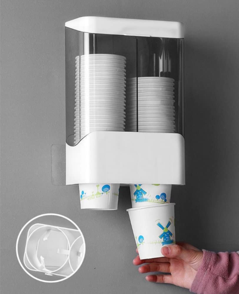 Wall-Mounted Pull Type Disposable Paper Cup Dispenser - Waterproof & Dustproof Bathroom Cup Holder for Home, Office, and Public Restrooms | Ideal for Handwashing Stations, Water Coolers, and Hygiene Areas