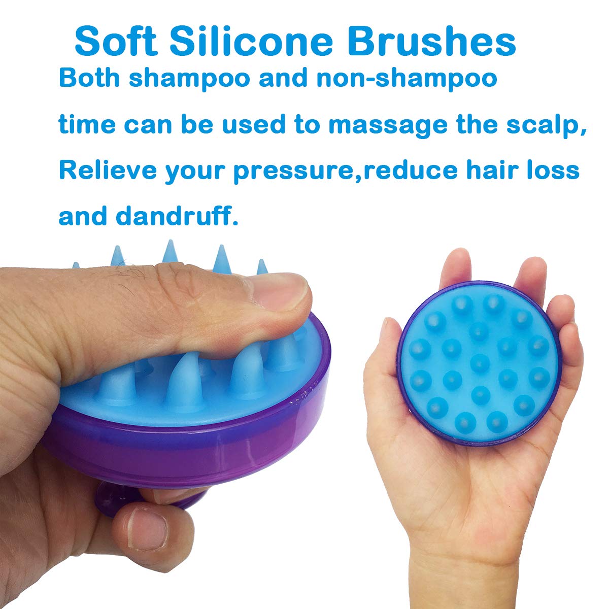 Soft Silicone Hair Shampoo Brush - Manual Scalp Massager for Dry & Wet Hair - Promotes Hair Growth & Relaxation - Perfect for Shower, Spa & Home Hair Care Routine