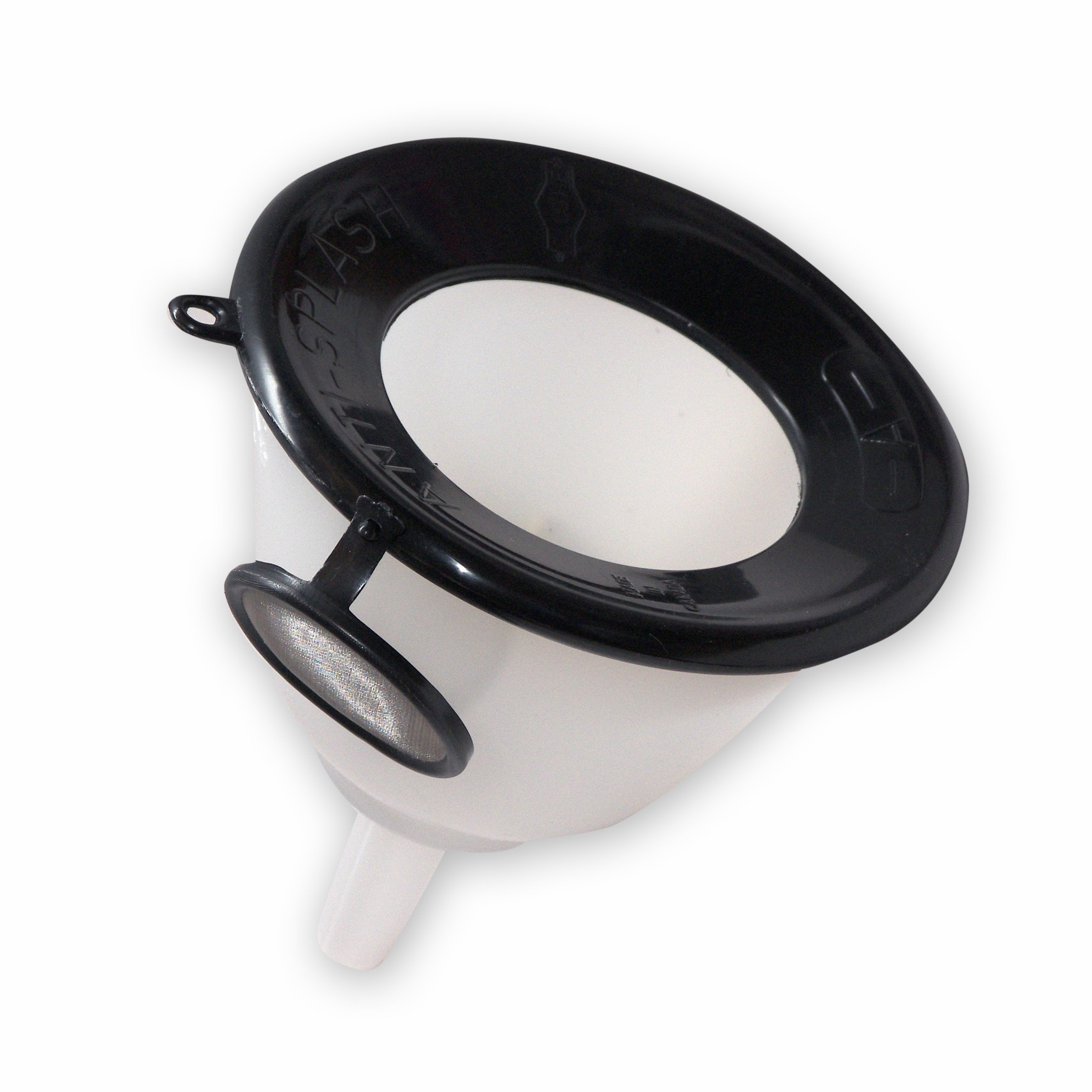 WirthCo 90150 Funnel King White Polyethylene Side Fill Funnel with Anti-Splash Ring - 24 oz Capacity - Perfect for Automotive Fluids, Lawn Equipment & Marine Use