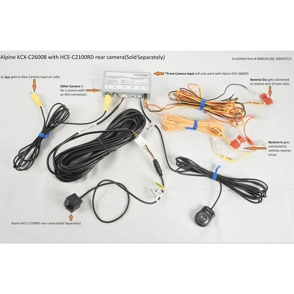 Alpine KCX C2600B Universal Front and Rear Camera Selector Switch - HD 1080P Dual Dash Cam System for Cars, Trucks & RVs - Easy Installation & Night Vision (Perfect for Parking, Lane Change & Security Monitoring)