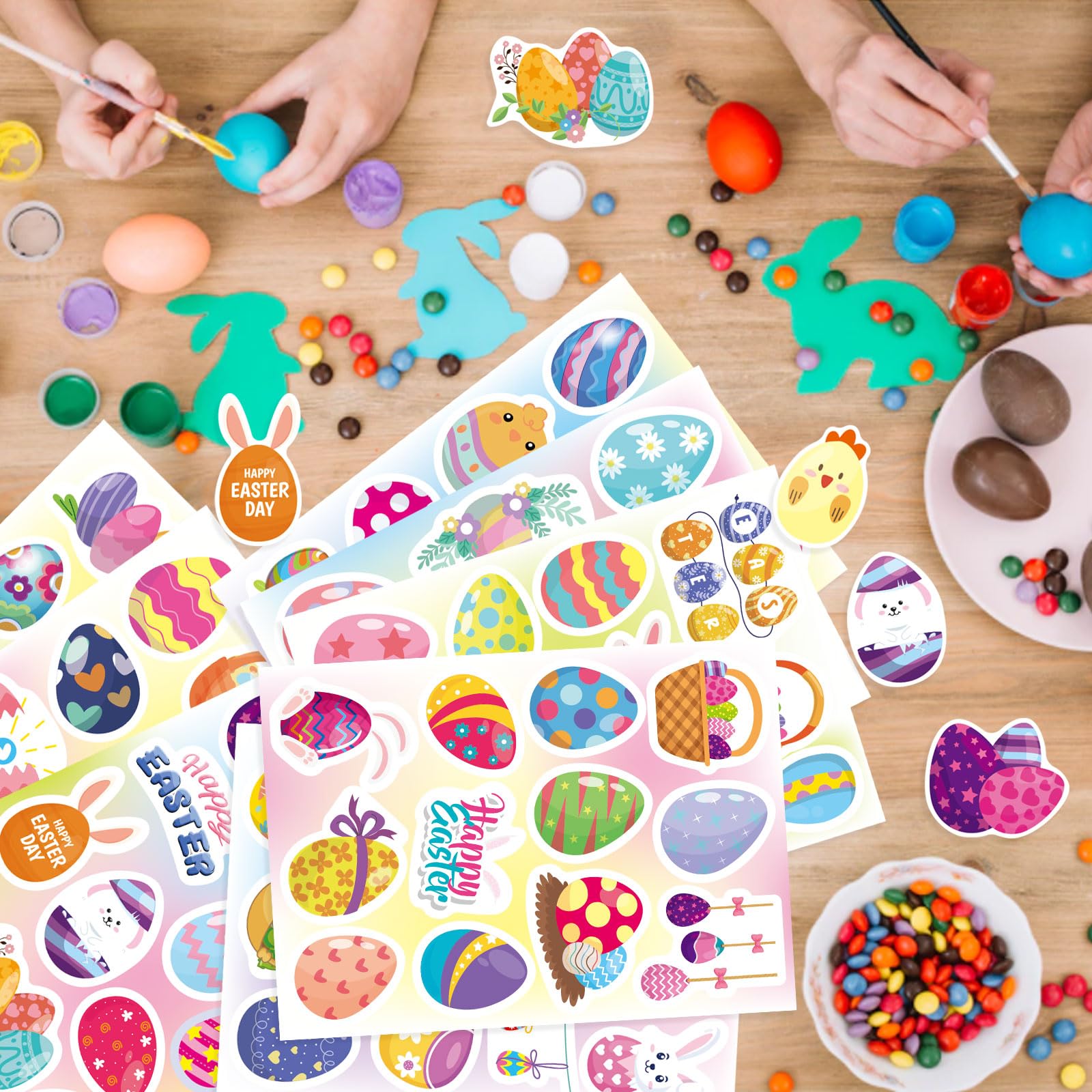 273 PCS Easter Stickers for Kids - Fun Spring Bunny & Egg Stickers for Easter Basket Stuffers, Party Favors, Scrapbooking & DIY Crafts