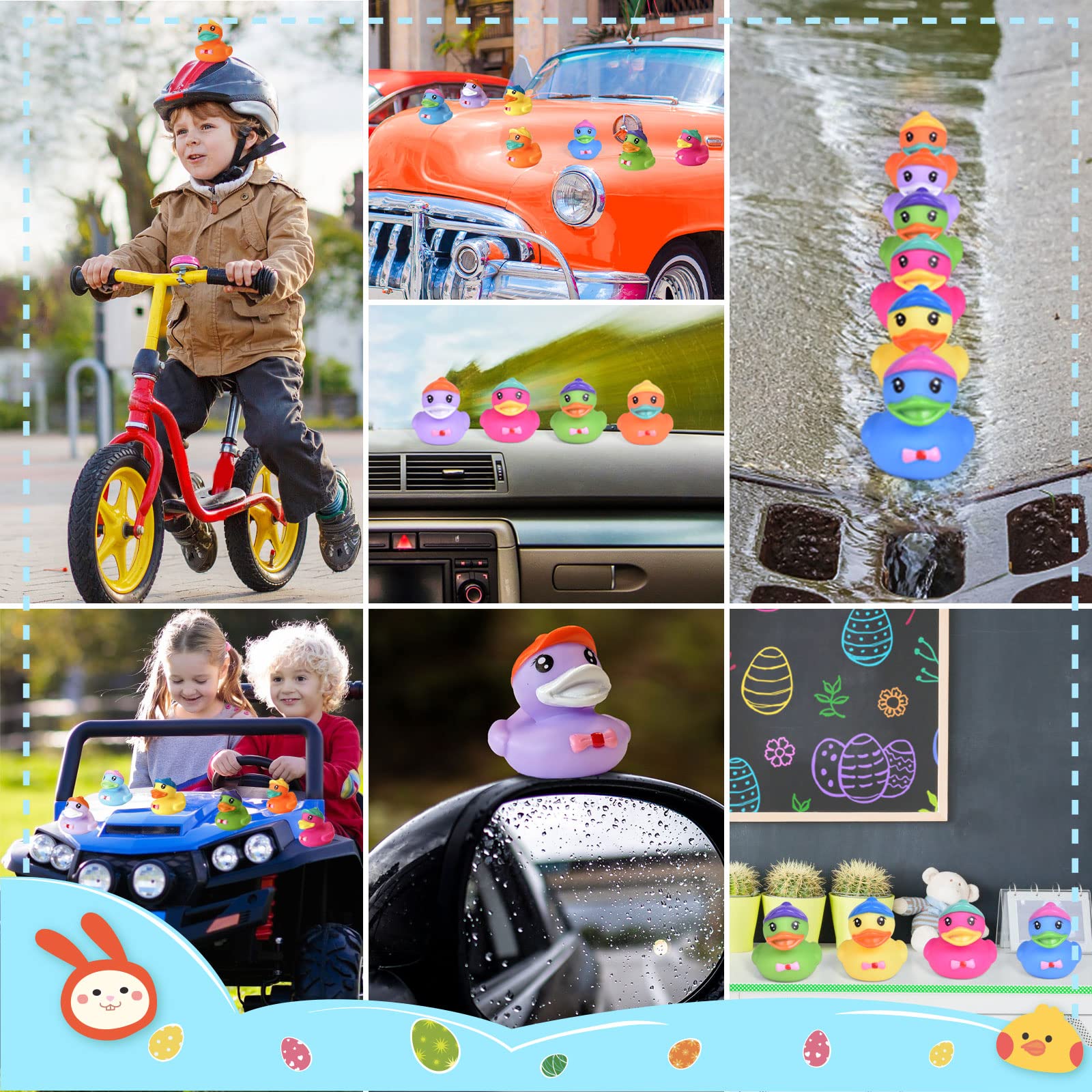 12-Piece Prefilled Easter Eggs with Rubber Duck Toys - Colorful Easter Party Favors for Kids, Fun Bath Toys & Easter Basket Stuffers - Perfect for Easter Egg Hunts, Birthday Parties & Holiday Gifts