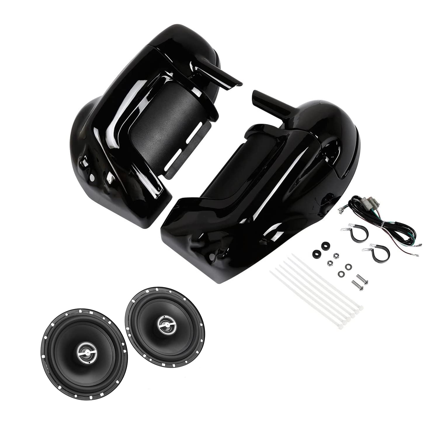 SLMOTO Lower Vented Fairing with Speakers Kit for Harley Touring Models (Road King, Street Glide, Electra Glide, Ultra-Classic, Road Glide) - Compatible with FLT, FLHT, FLHTCU, FLHRC 1983-2013 | Enhanced Airflow & Premium Audio for Long Rides