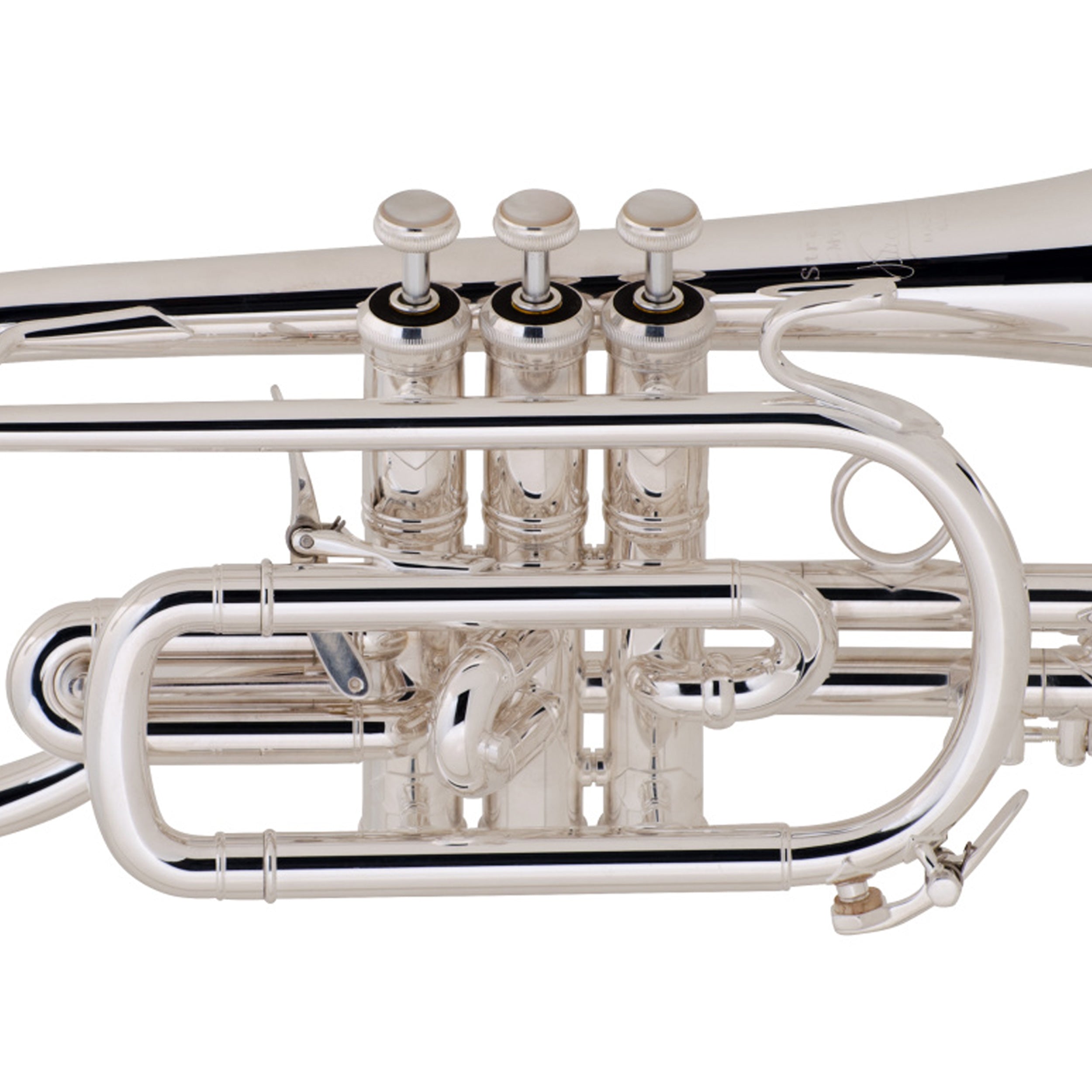 Bach 184ML Stradivarius Shepherd's Crook Bb Trumpet - Silver Plated Professional Brass Instrument for Concert Band & Jazz Performance