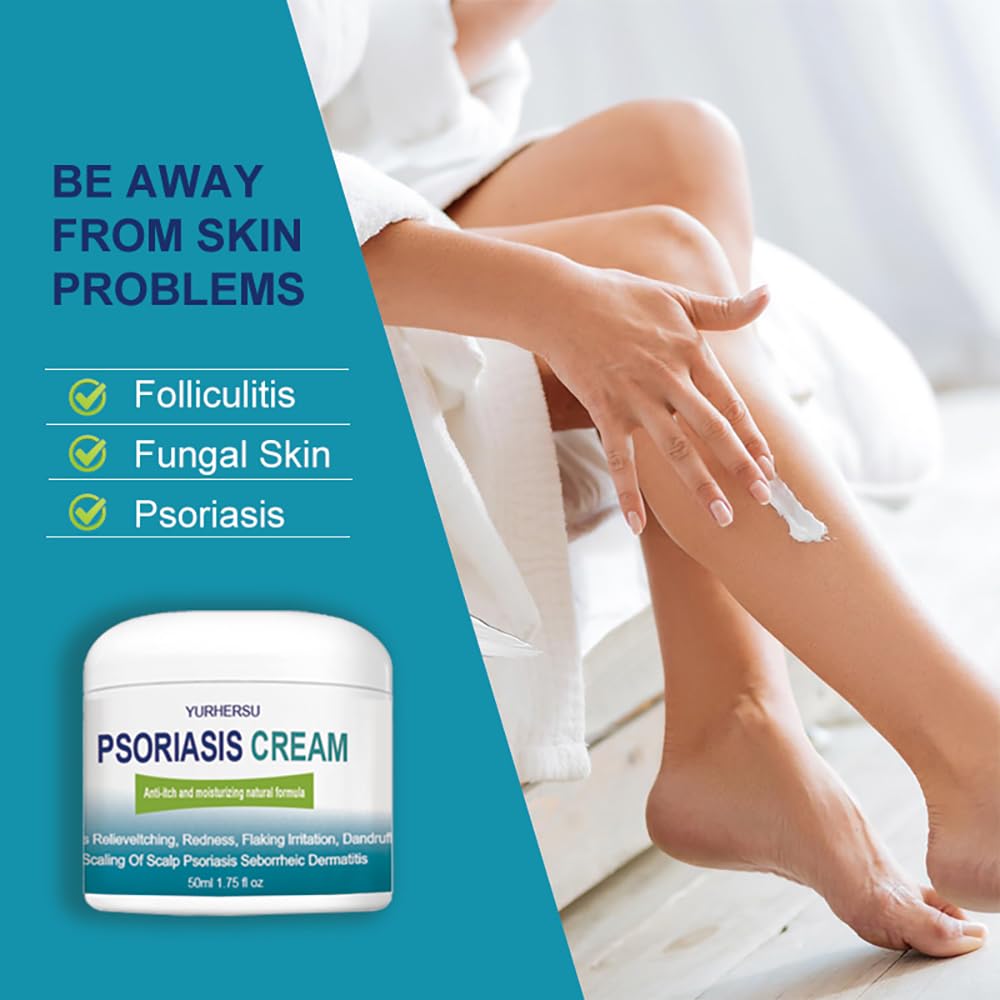 Psoriasis Cream for Scalp & Skin - Anti Itch, Redness Relief, Flaking & Dandruff Treatment - Moisturizing, Non-Sticky Formula for Seborrheic Dermatitis & Daily Skin Care - Fast Absorbing for Day & Night Use