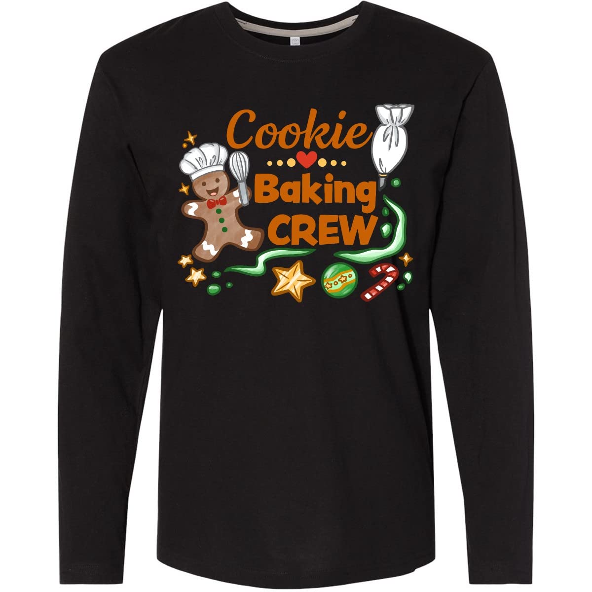 Inktastic Cute Cookie Baking Crew Long Sleeve T-Shirt for Women - Funny Baking Shirt for Cookie Lovers & Bakers - Perfect for Christmas Baking, Kitchen Gifts & Baking Enthusiasts