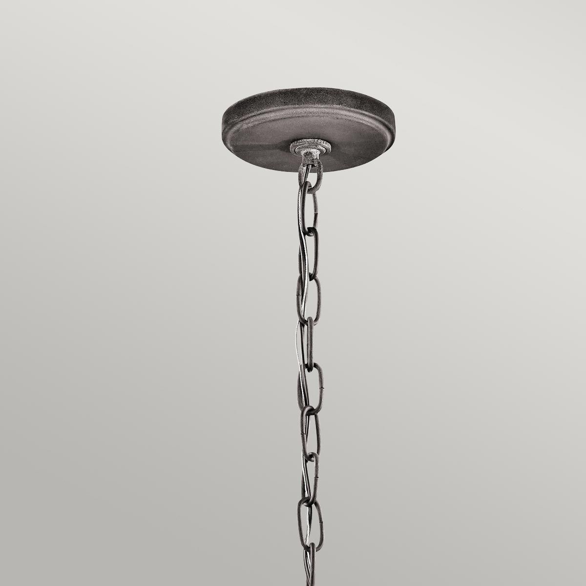 Ashland Bay 1 Light Small Chain Lantern - Burnished Bronze/Weathered Zinc Finish, IP44 Rated, E27 Socket - Perfect for Porch, Patio & Garden Lighting