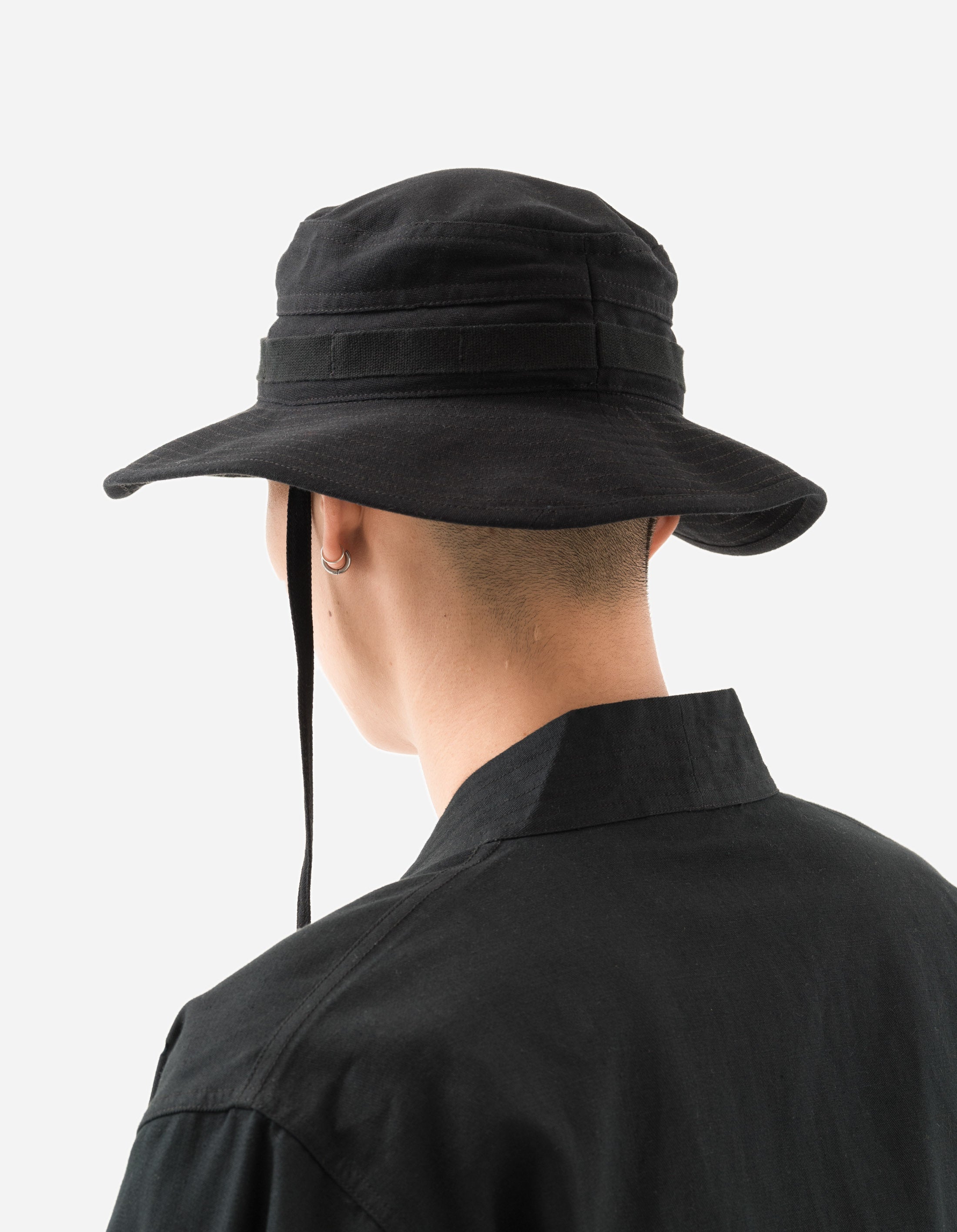 6029 Hemp Boonie Hat - Black Sun Protection Outdoor Hat for Men & Women - Perfect for Hiking, Camping, Fishing and Beach Activities