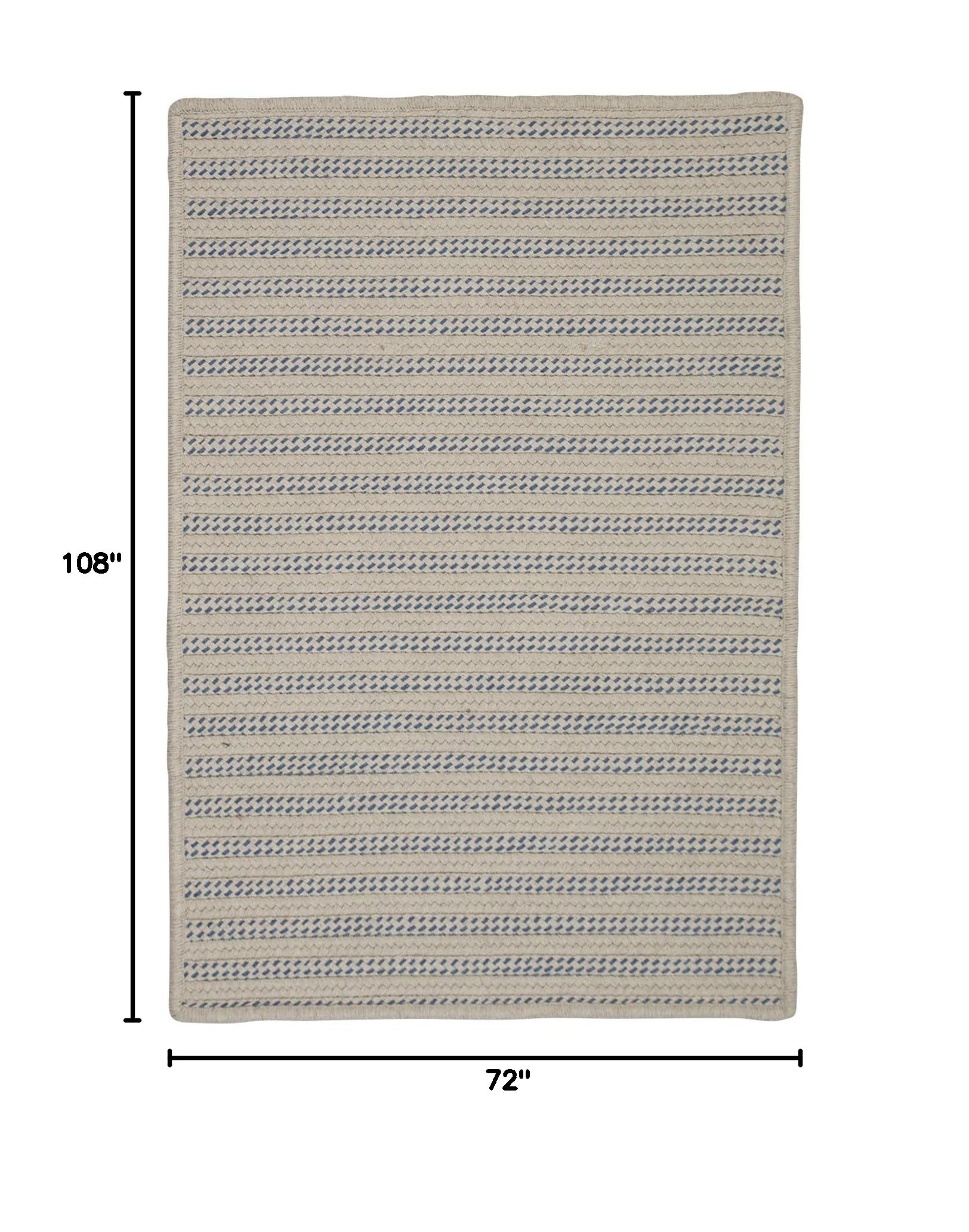 Sunbrella Booth Bay Indoor/Outdoor Rug 6' x 9' - Waterproof & Fade-Resistant Natural Cornflower Blue - Perfect for Patio, Deck, Living Room & High-Traffic Areas