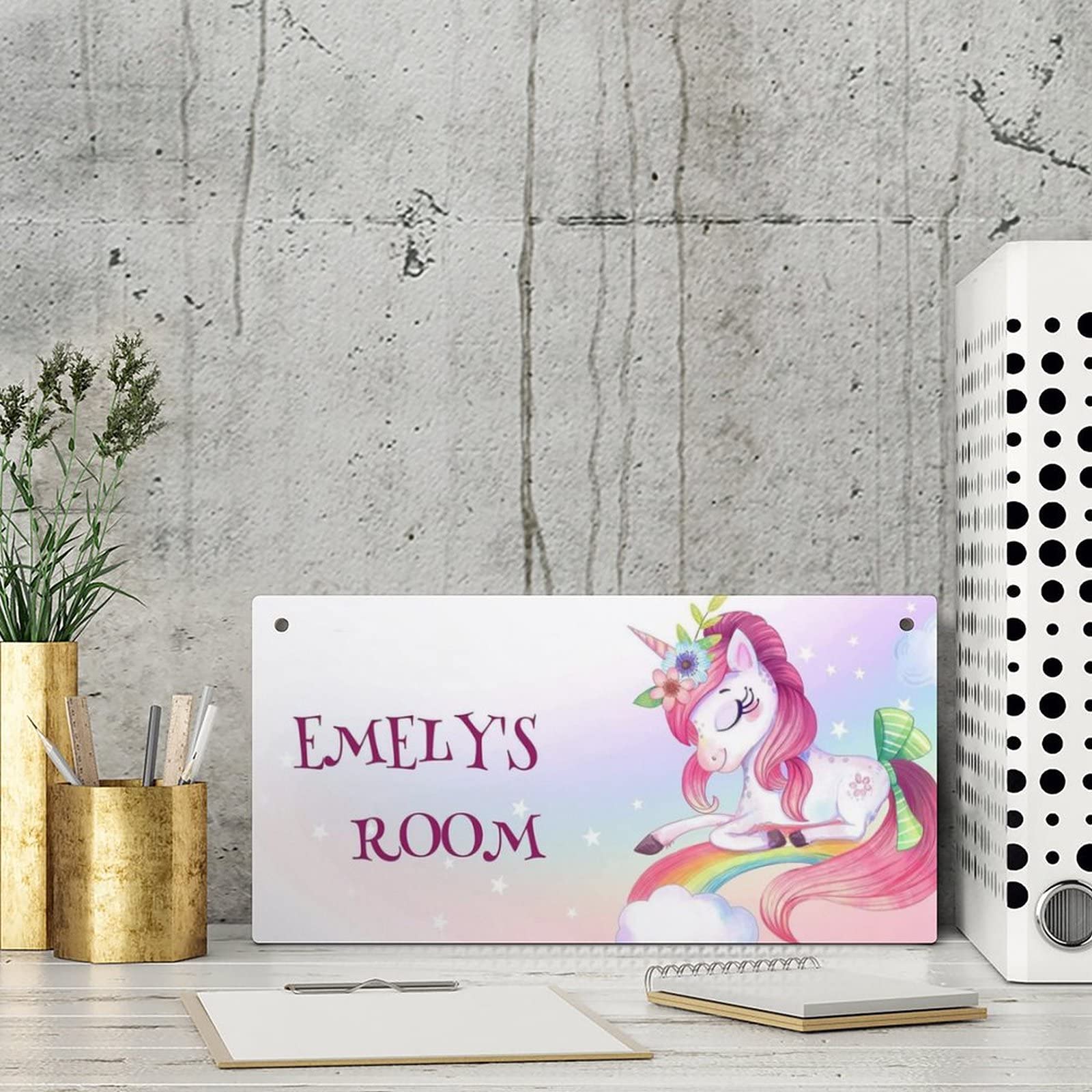 Personalized Rainbow Unicorn Wooden Sign - Nursery & Bedroom Wall Decor