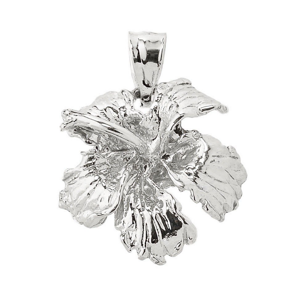 Sterling Silver Hibiscus Pendant Necklace for Beach & Summer Style