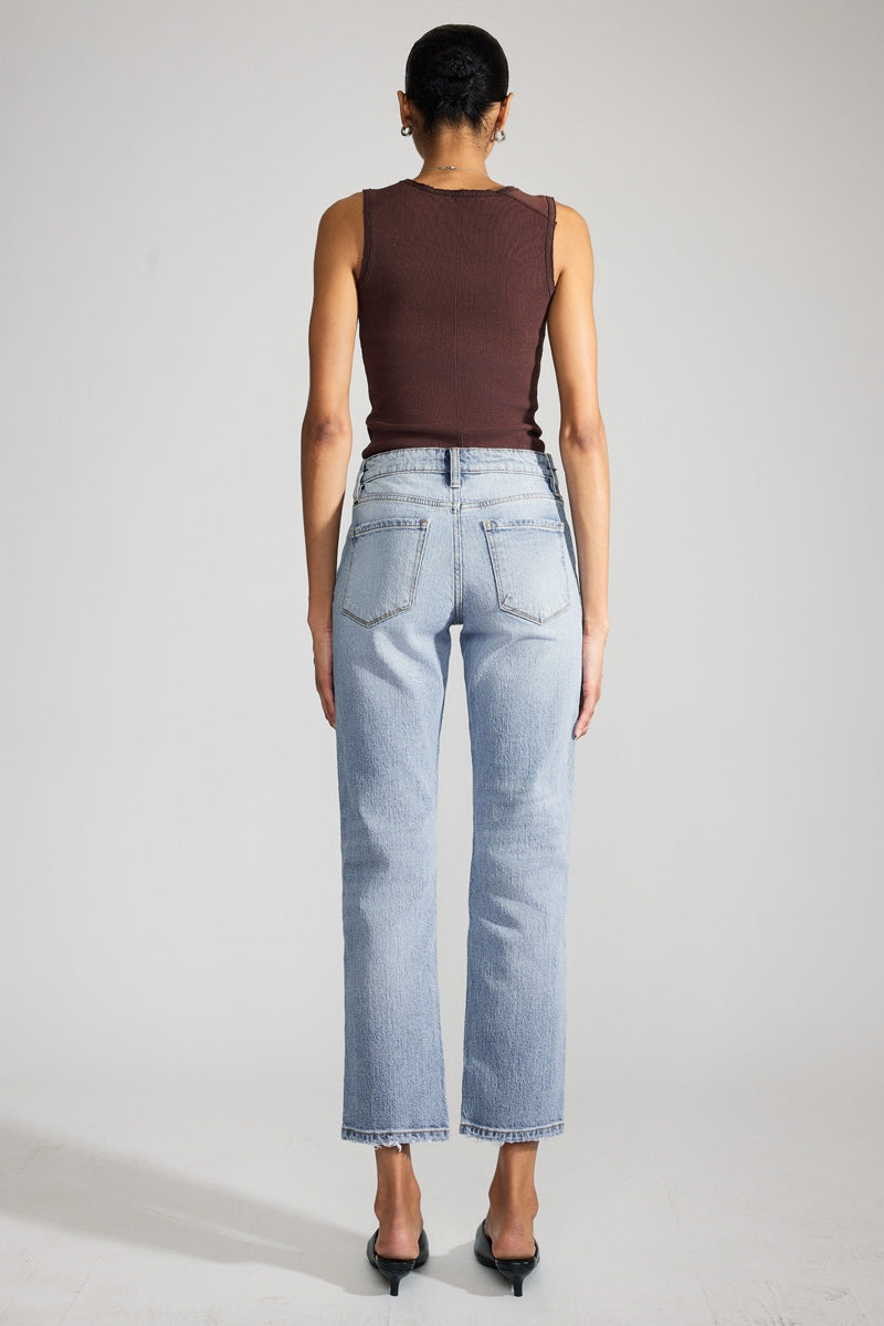 Chantel Premier High Rise Ankle Straight Leg Jeans for Women - Slimming Stretch Denim Pants | Perfect for Casual Wear, Office & Date Nights