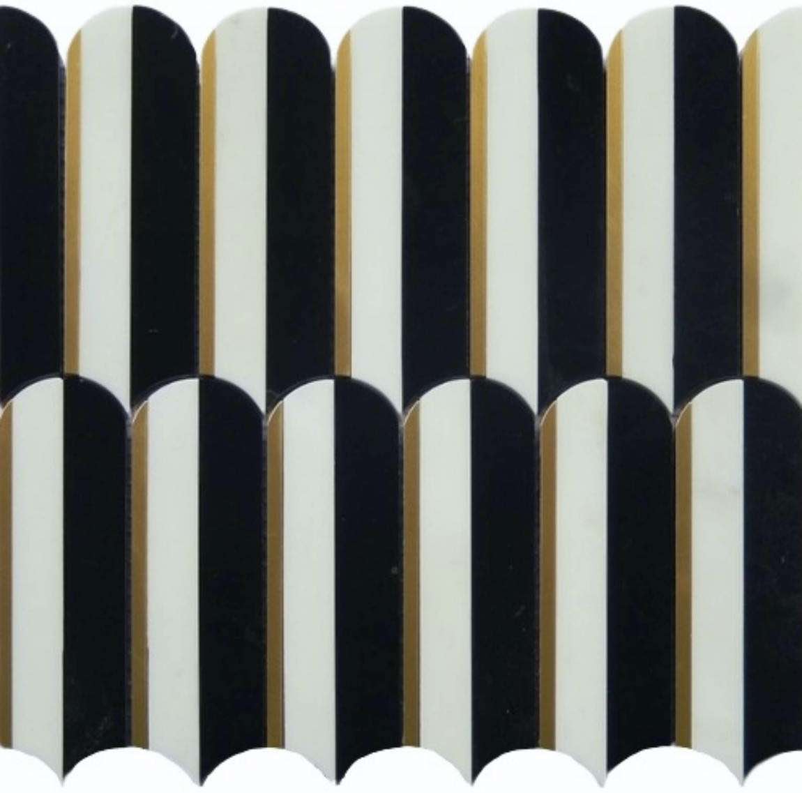 Premium Inlay Brass Gold Marble Mosaic Tile - Roman Style Luxury Floor & Wall Decor for Bathroom, Kitchen Backsplash, and Living Room Accent