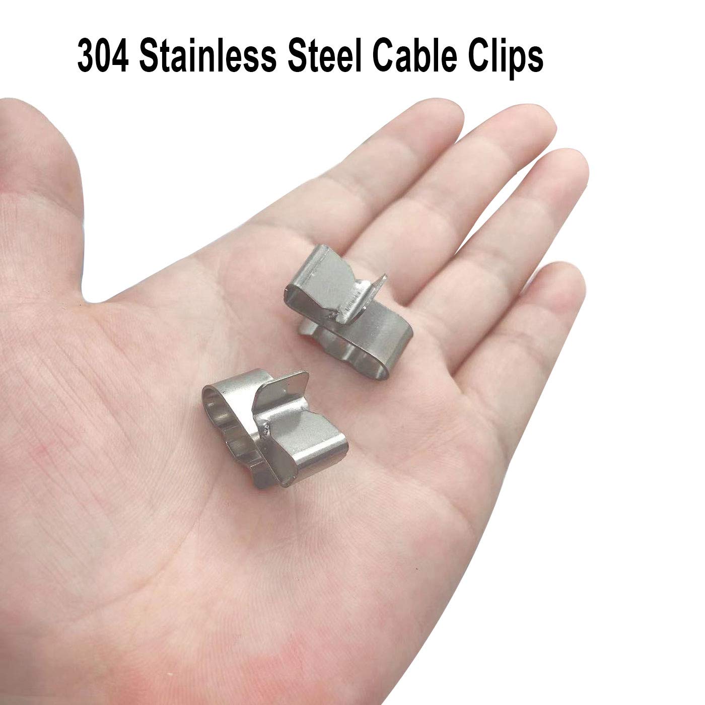 20mm Stainless Steel Cable Clips (50 Pack) - Secure Wires for Frames & DIY